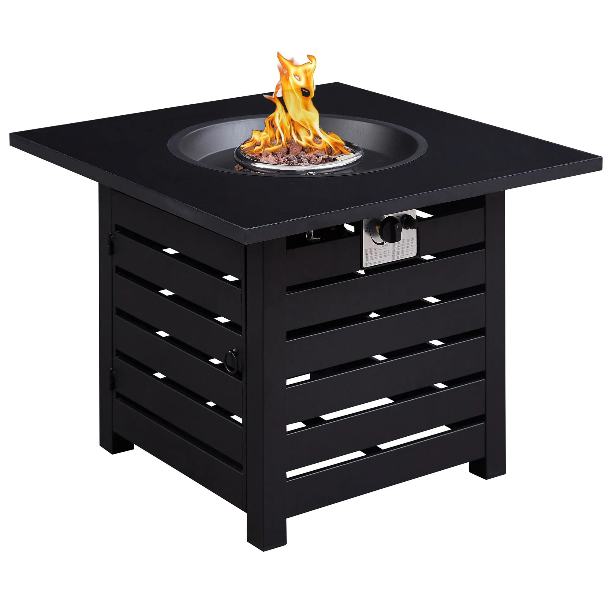 Tatayosi Outdoor Patio Round Propane Gas Fire Pit - 31.75