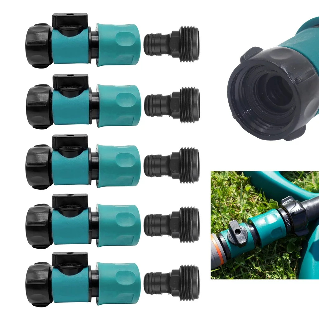 SIfdSeng Garden Hose Quick Connect Adapters with Shutoff Valve Male and Female Father's Day Gifts for Grandparents Father Day Decorations for Party 4th of July Decorations Indoor