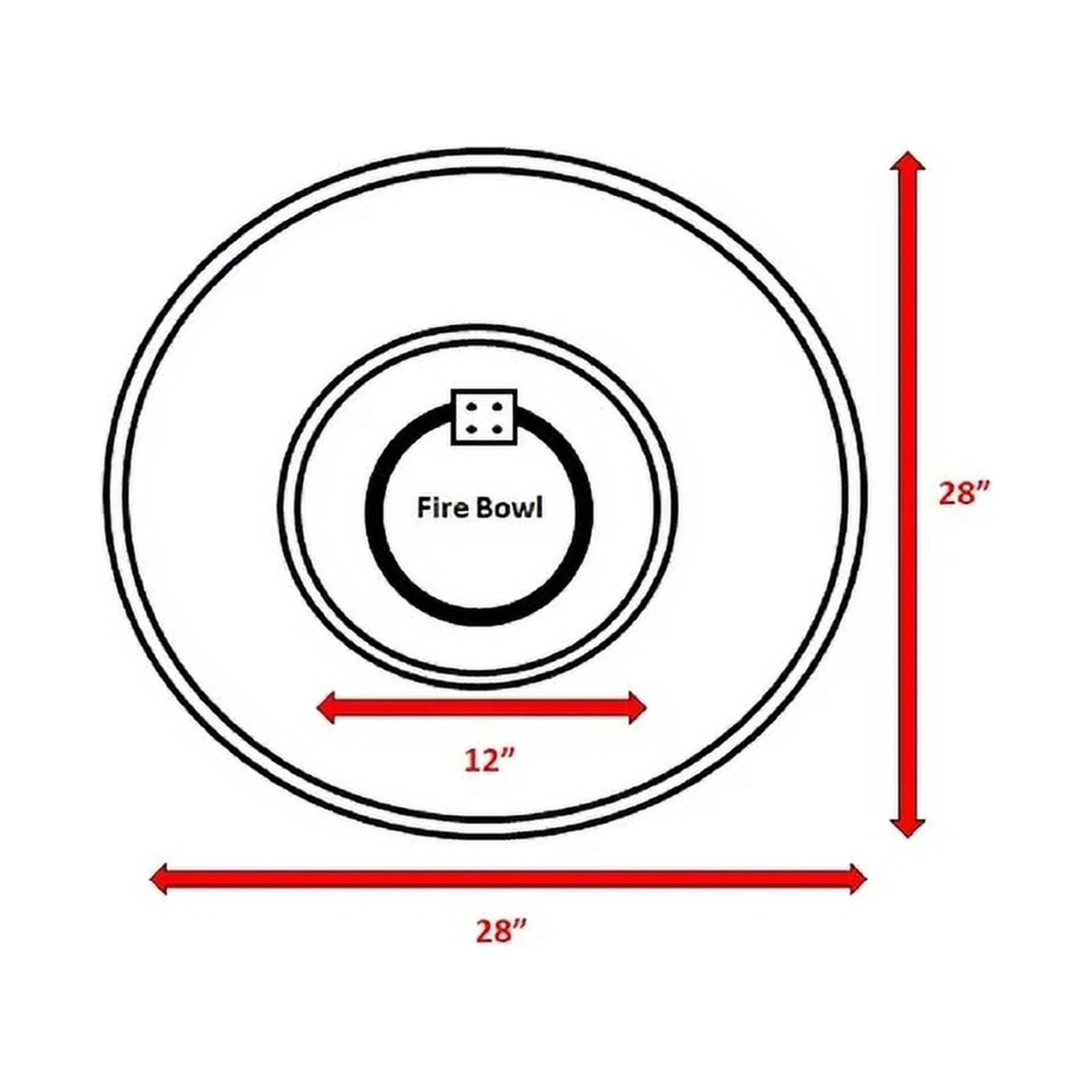 Living Source International Modern Concrete Propane Fire Pit in Concrete Gray