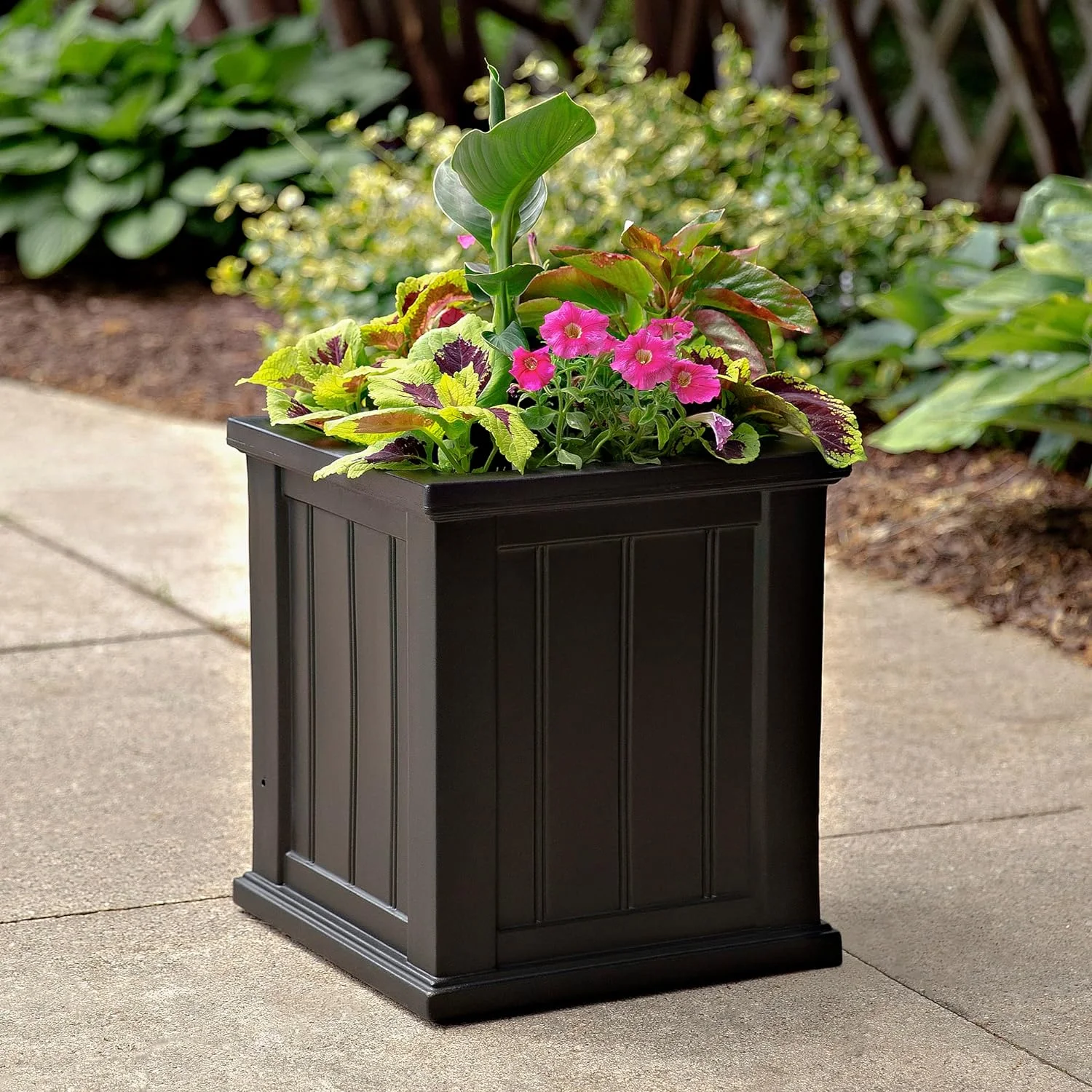 4837-B Cape Cod Planter, 16X16, Black
