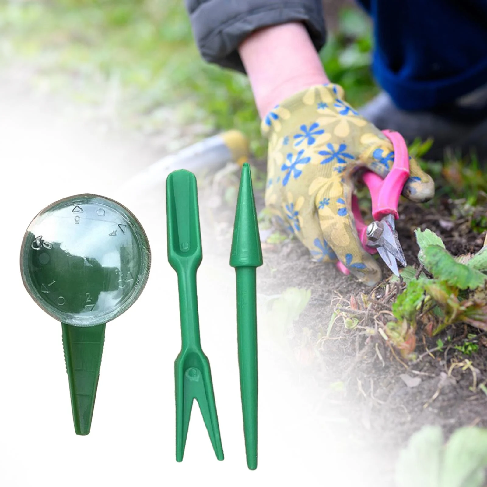 koolsoo 3Pcs Sowing Seed Dispenser Set Handheld Garden Flower Plant Grass Seeder Tool Garden Hand Tool Small Hand Planter Seeder Tool