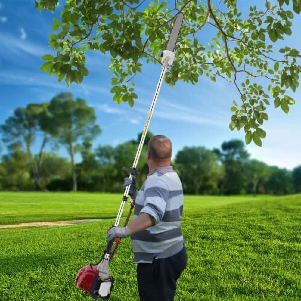 Gas Power Pole Chainsaw 42cc 4-stroke Tree Pole Branches Pruner Trimmer 140F