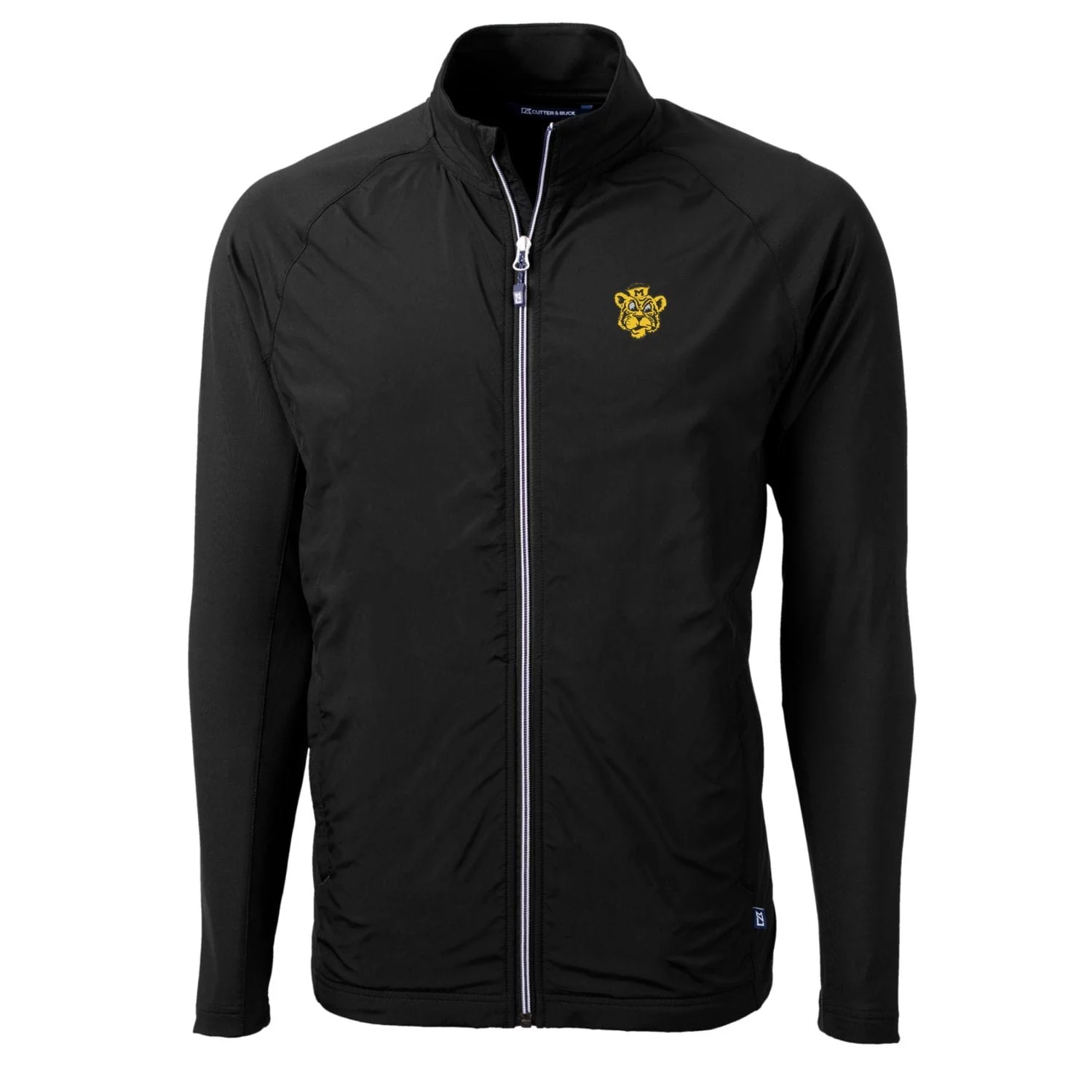 Men's Cutter & Buck Black Missouri Tigers Adapt Eco Knit Hybrid Recycled Full-Zip Jacket