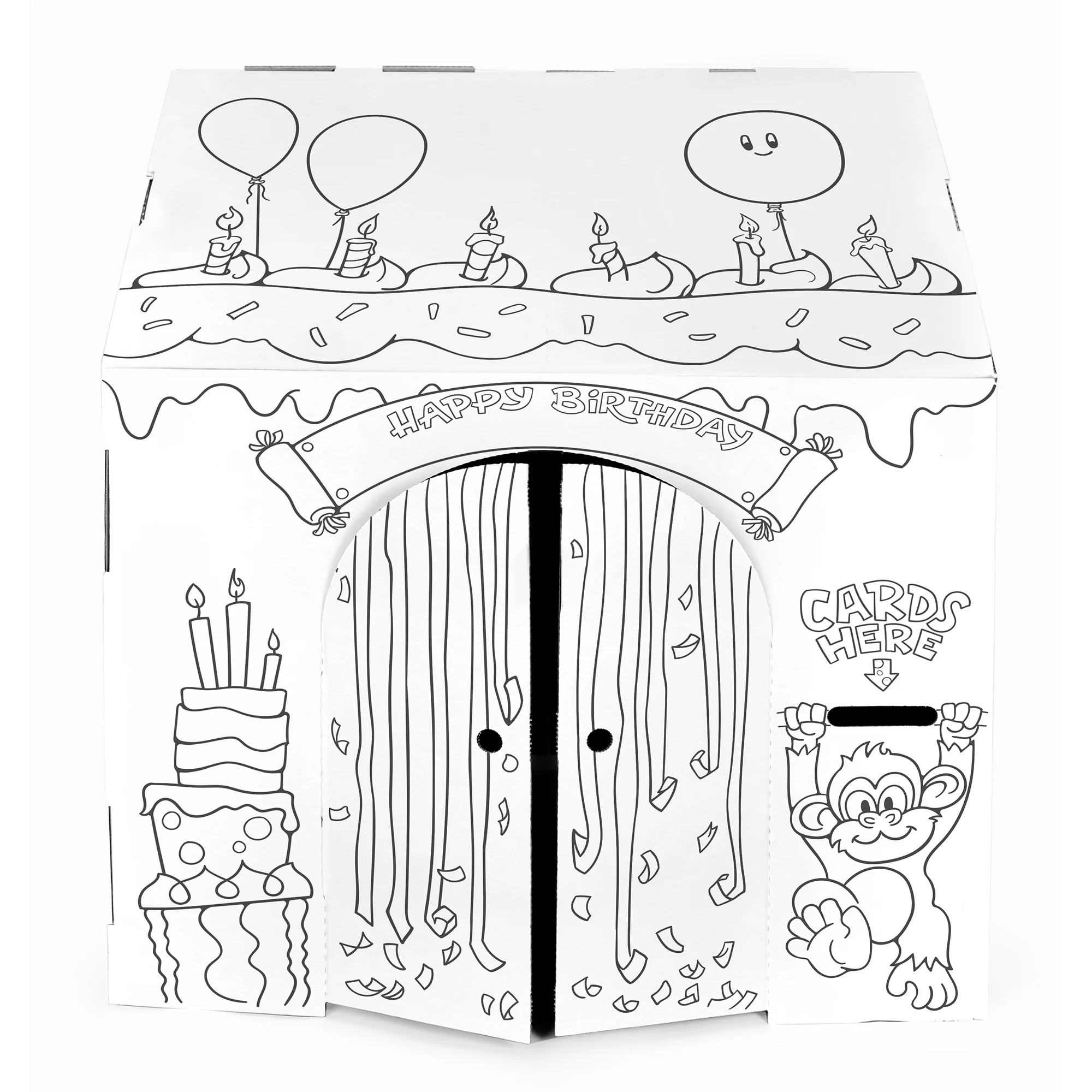 Easy Playhouse Birthday- Arts & Craft Cardboard Fort, Decorate & Personalize