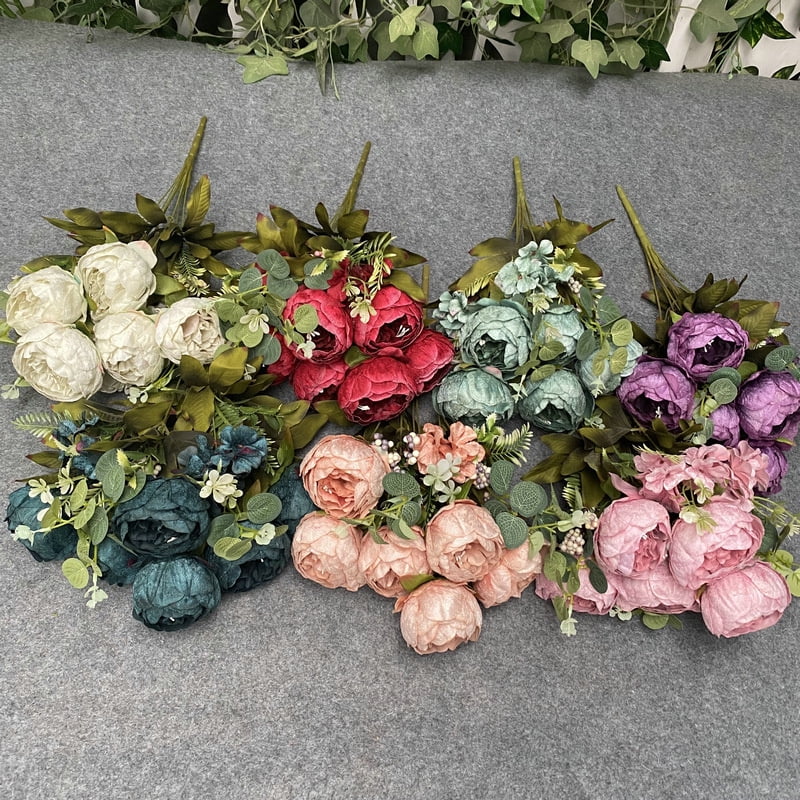 Diamond velvet peony wedding wedding road leading fake flower wall home living room desktop desktop simulation flower arrangement pot flowers