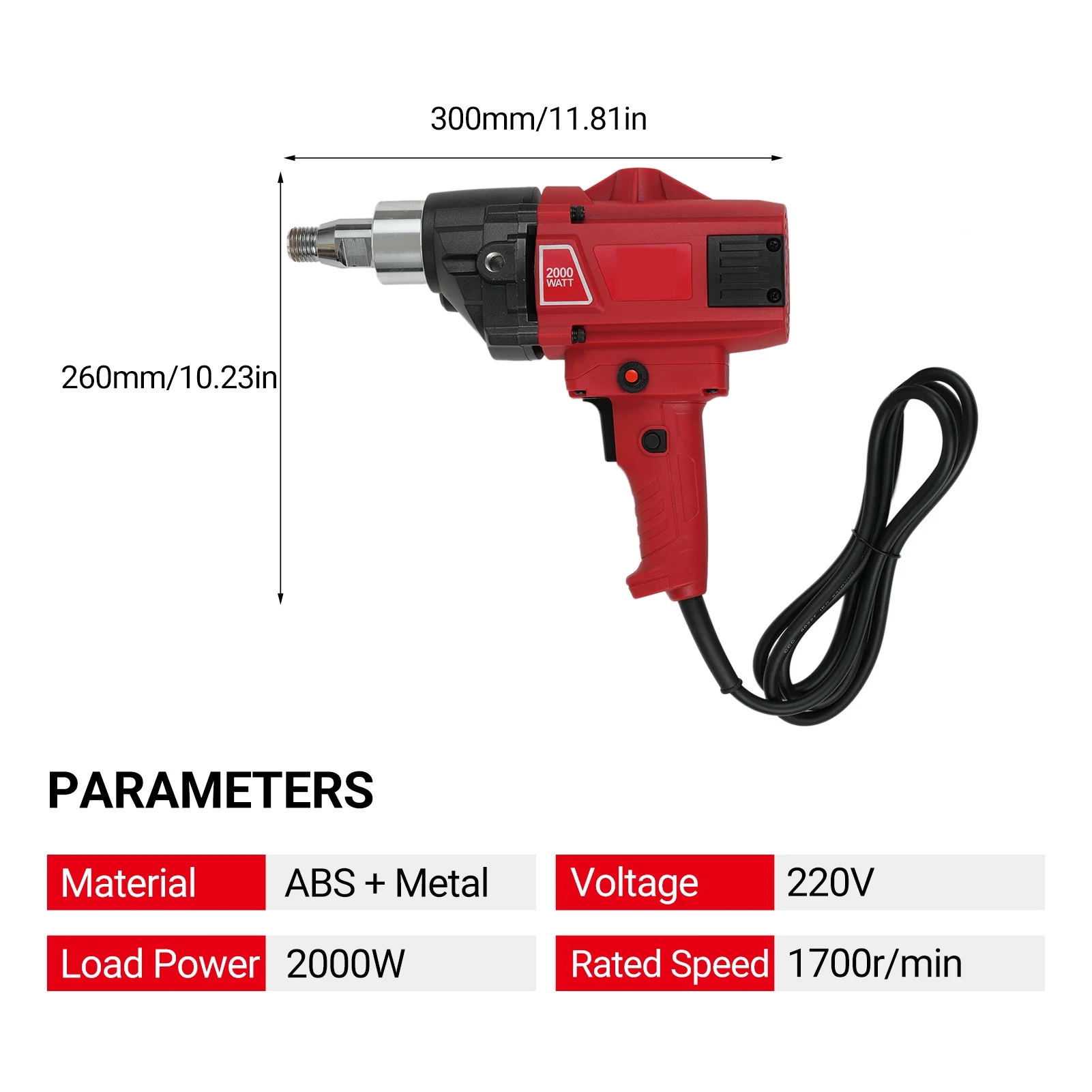 Efficient Post Hole Digging moobody 2000W Drill Mixer Set with Spade Handle