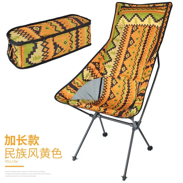 Outdoor Folding Large  Pillow Aluminum Alloy Camping Barbecue Fishing Sketch Beach Chair