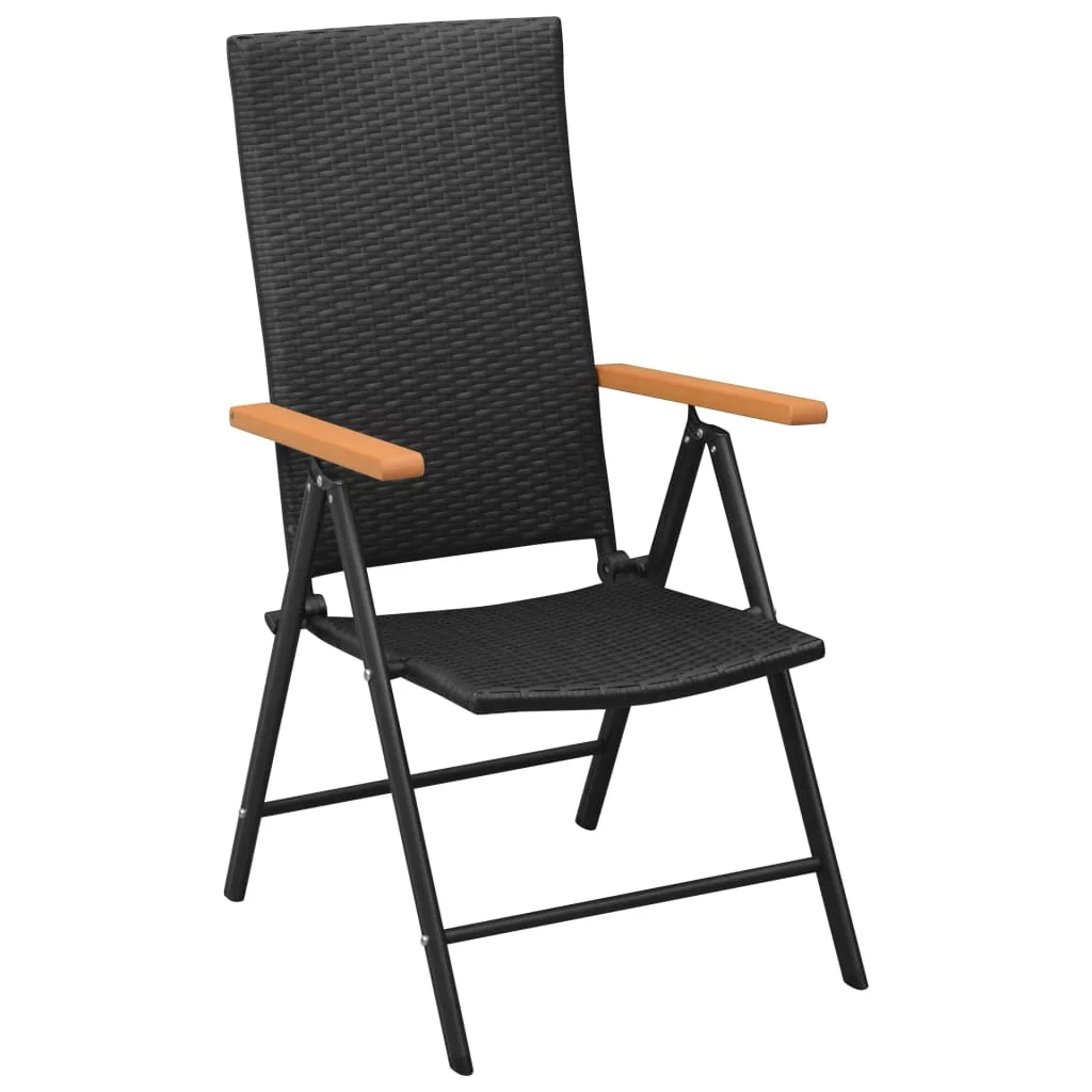 Patio Chairs 4 pcs Poly Rattan Black