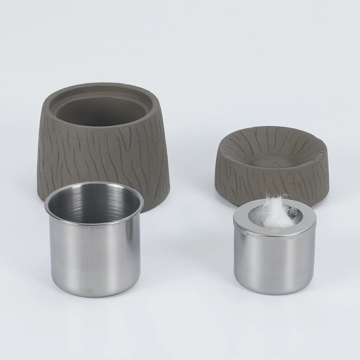 Aoodor Portable Tabletop Fire Pit - Indoor/Outdoor Concrete Mini Fireplace for Balcony and Patio Decor