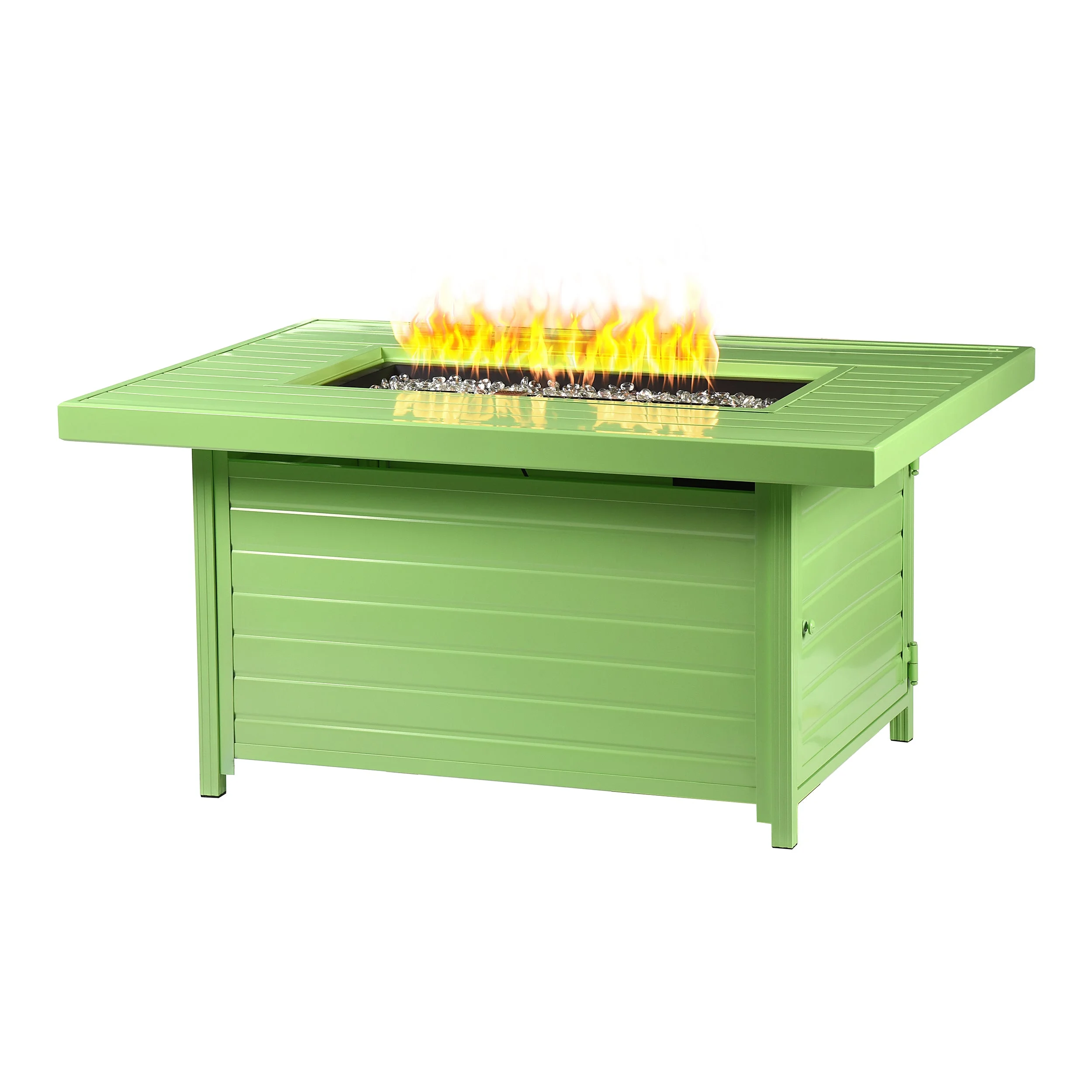 Aluminum 48-in Rectangular Propane Fire Table, Beads, Covers and Lid