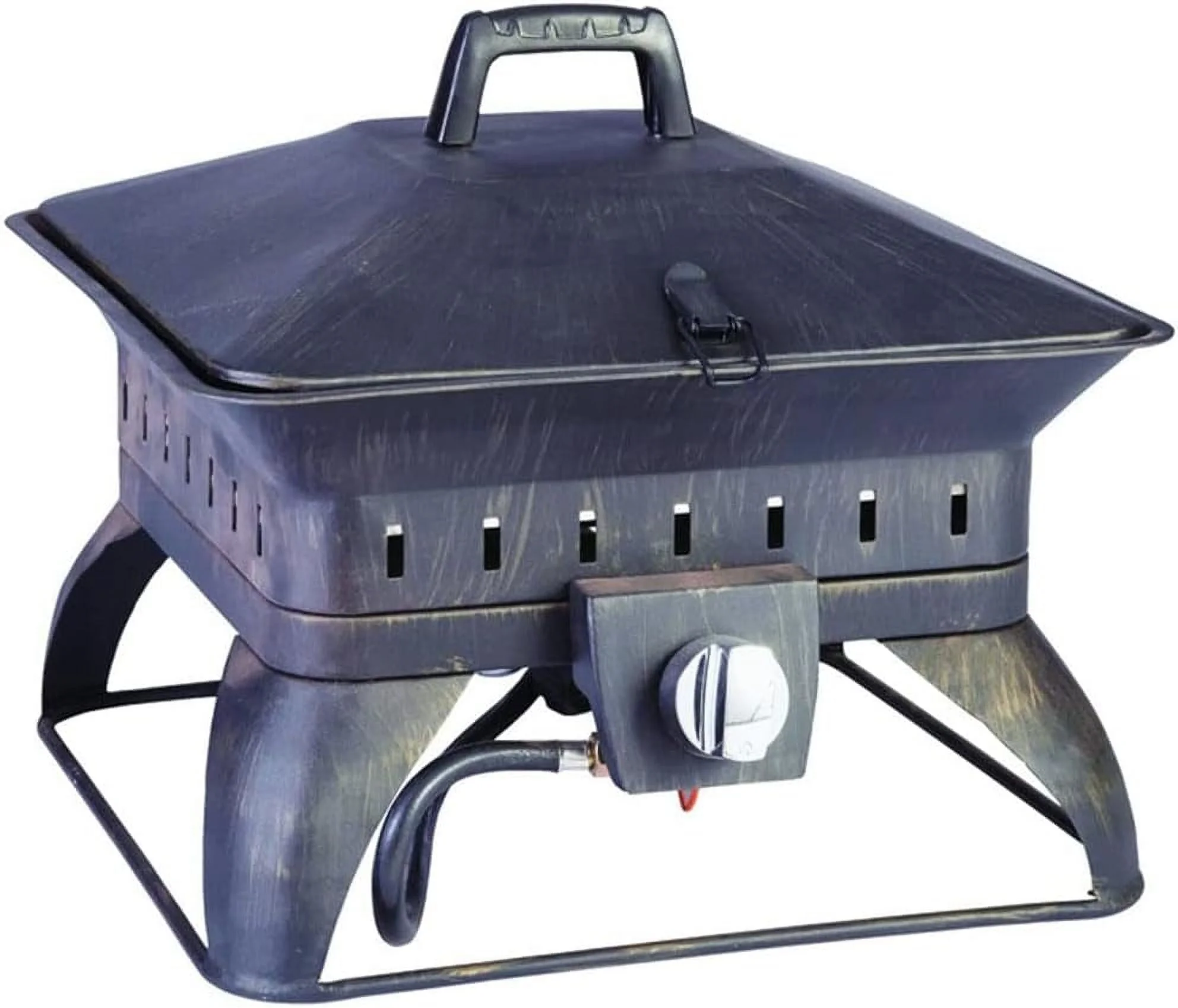 Square Portable Propane Fire Pit 14.6 in. H x 18.7 in. W x 18.7 in. D Porcelain/Steel