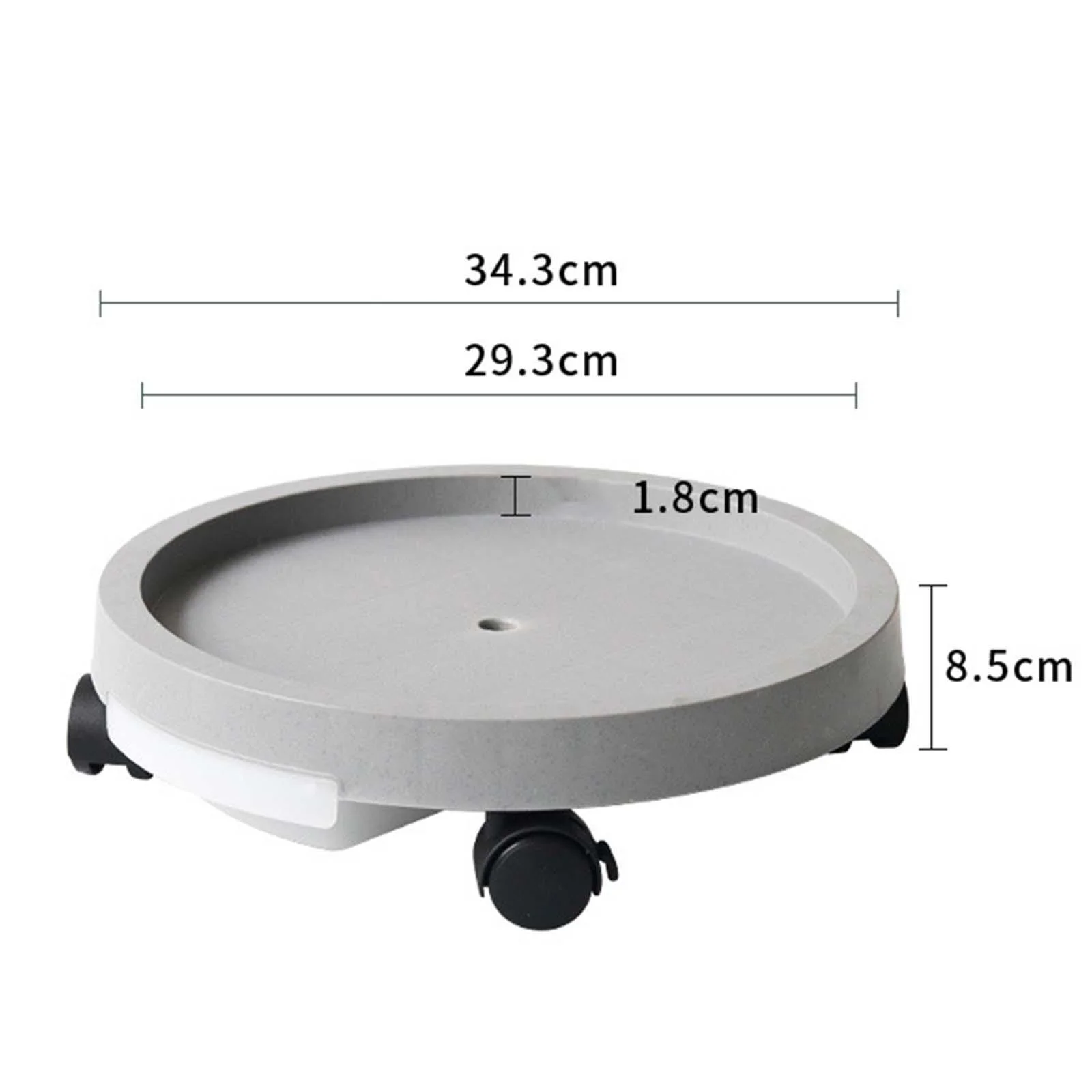 kesoto Plant Saucer Rolling Plant Stand with 4 Wheels Pallet Trolley Plant Tray Roller Multifunctional for Indoor Outdoor Durable Gray 29.3cm