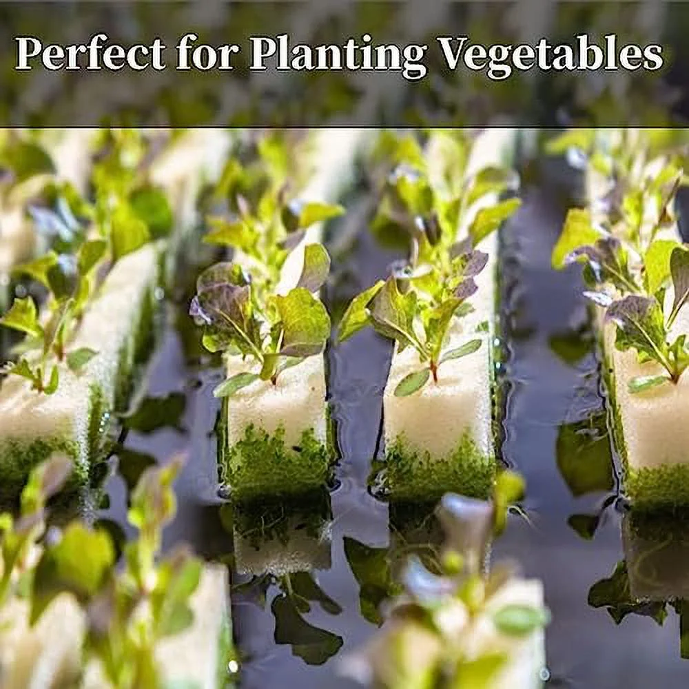 Oubit 100 Pack Hydroponic Sponge, Planting Tool Square Seedling Sponge Greenhouse Hydroponic Sponge Hydroponic Vegetable Planting Sponge Small Bud Growth