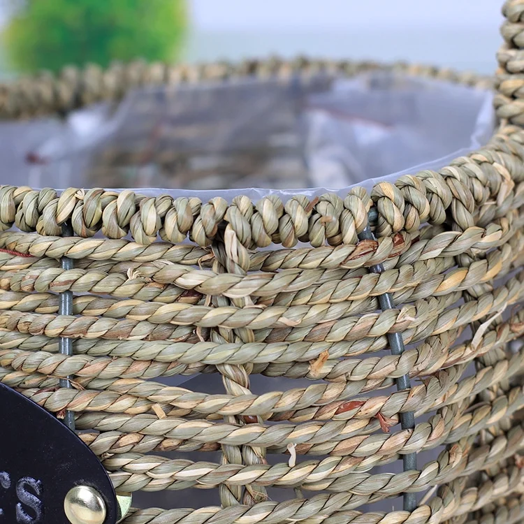 Flower Basket Straw Rattan Basket Flower Arrangement Wall Flower Pots Green Plants Succulent Pots Rustic Rattan Flower Basket