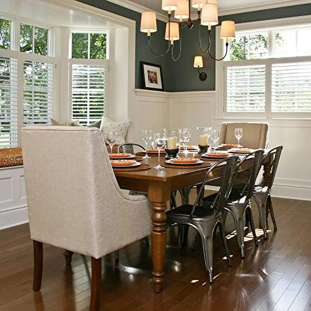 MQLIFEBOOM Metal Dining Chairs Set of 4 Stackable Dining Room Chairs Side Chairs Patio Dining Chairs with Back  Each Chair Load Capacity  340 lbs Gun Metal