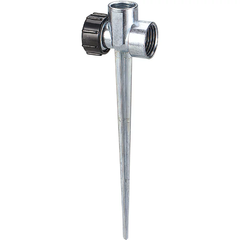 2PACK Orbit 1/2 In. Hose Diameter Zinc Stationary Spike Sprinkler Base