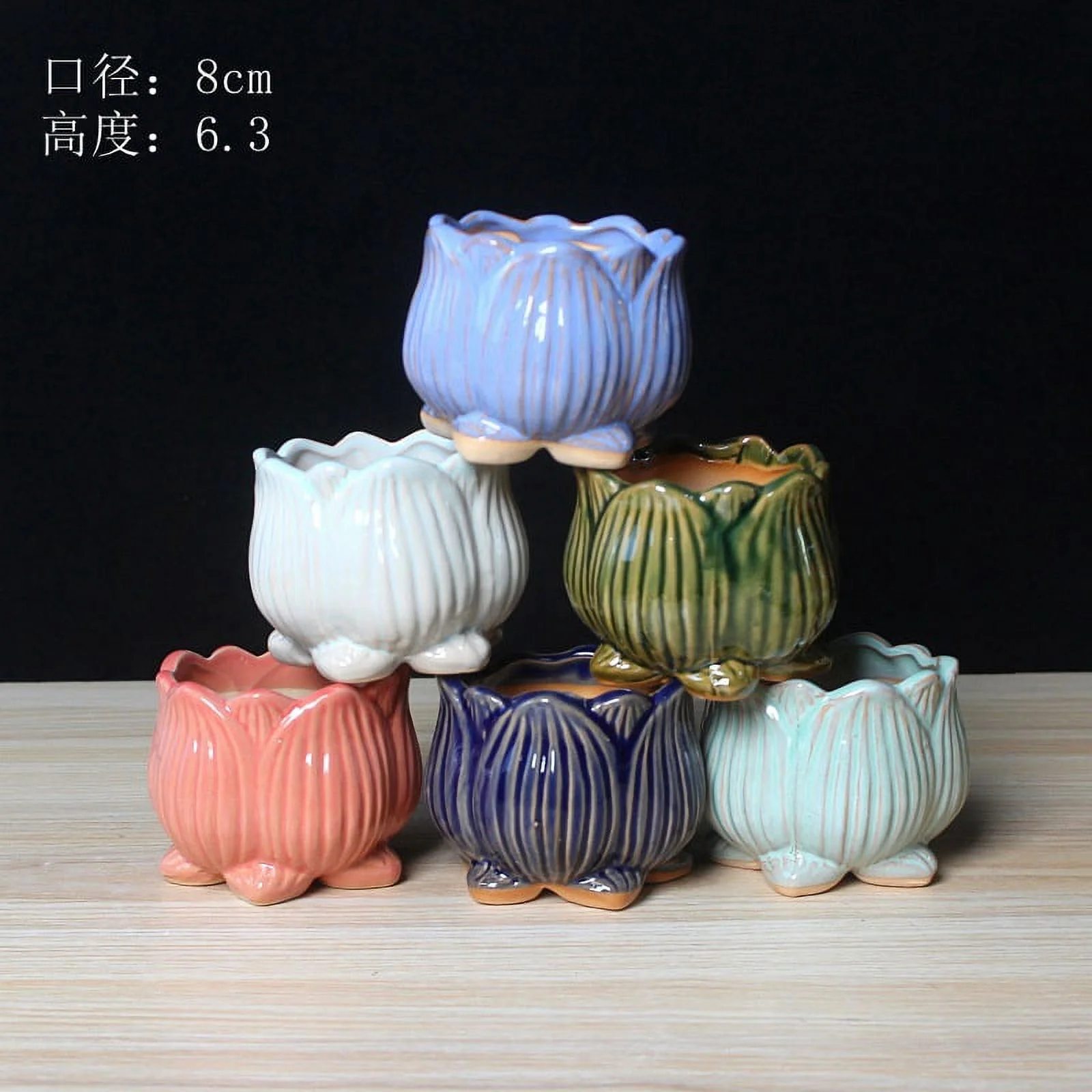 LivNxt Ceramic Succulent Planter - Breathable Coarse Pottery Garden Pot with Drainage Holes