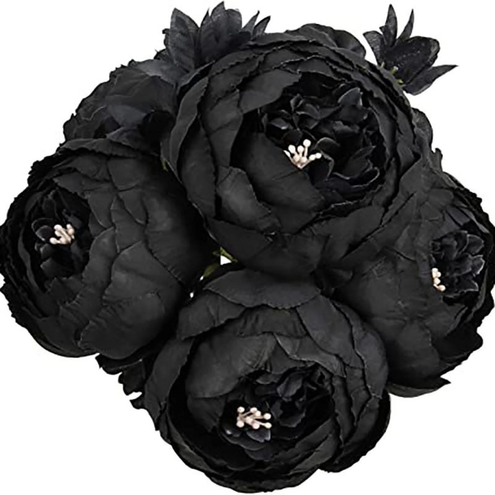 Nvzi-a Fake Flowers Vintage Artificial Peonies Silk Flowers Wedding Home Decor, 1-Pack (Black)