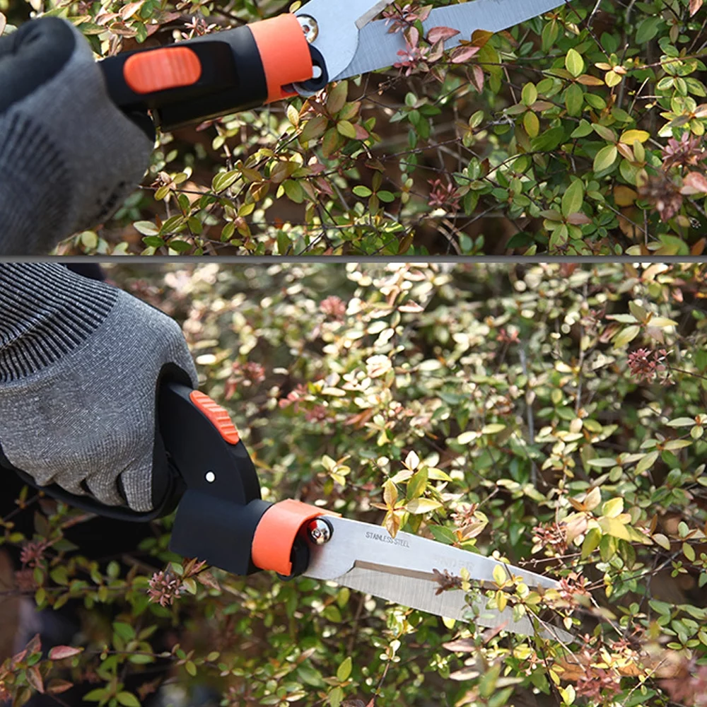 Tomshoo Efficient Multifunctional Gardening Mowers 360 Rotation Hedge Shears, Handheld Lawn Pruning Tool for Precise Grass Trimming