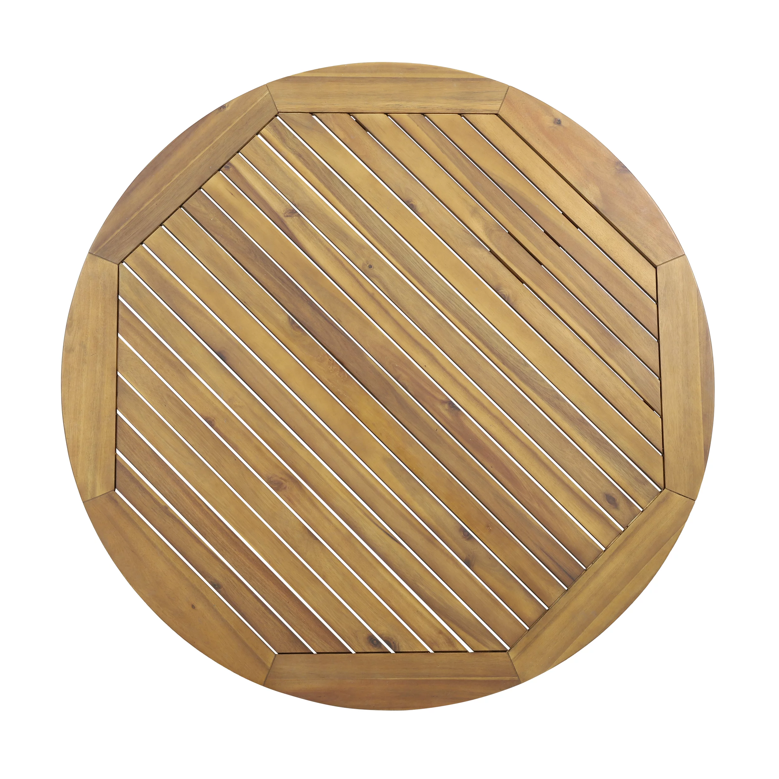 Noble House Mcgill 5 Piece Wooden Round Patio Dining Set in Teak and Dark Gray