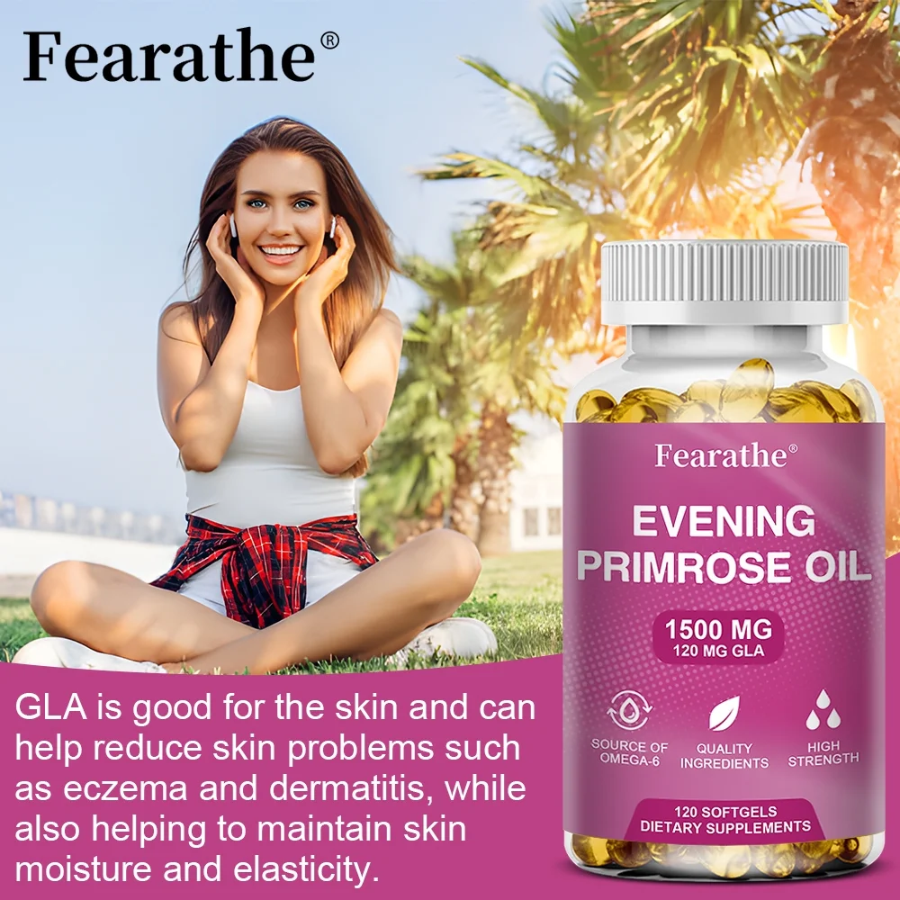 Evening Primrose Oil 1500mg, 30/60/120 Capsules Promotes Women's Health - Cold Pressed, Non-GMO, Gluten Free