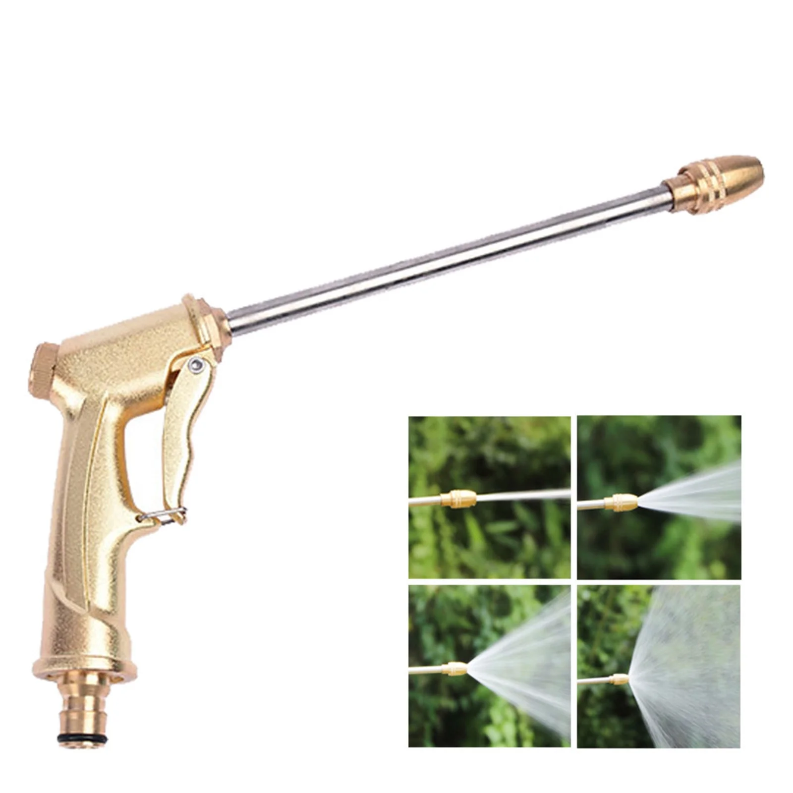 High Pressure Water Spray Lengthen Nozzle Car Washing Garden Tool Household All Metal Pacifier Type Extension Rod Car Wash Aluminum Alloy Plating Portable Sprinklers for Lawns Sprinkler Irrigation