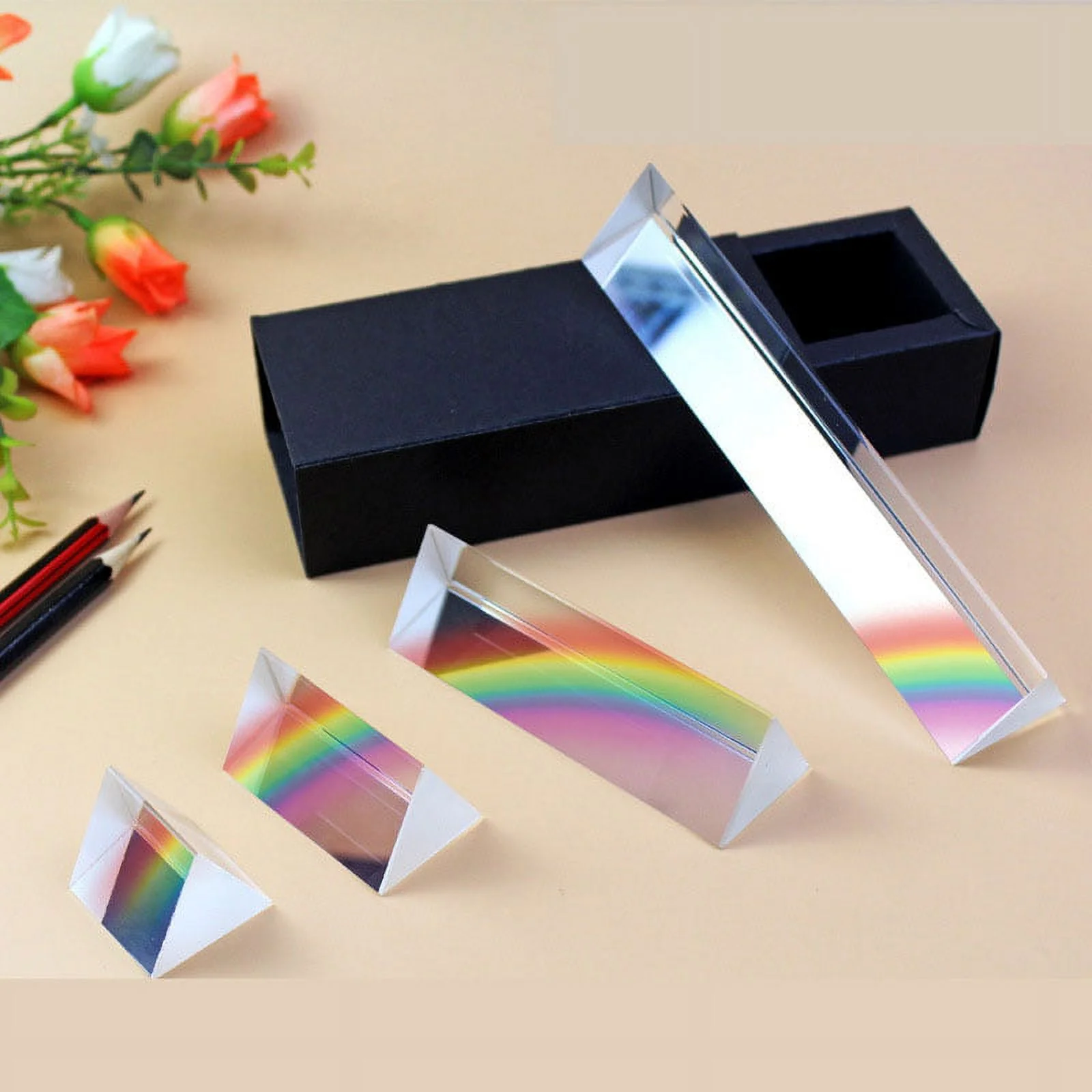 Racing Butterfly Triangular Prism Rainbow Prisma Crystal Photographic Physics Light Experiment