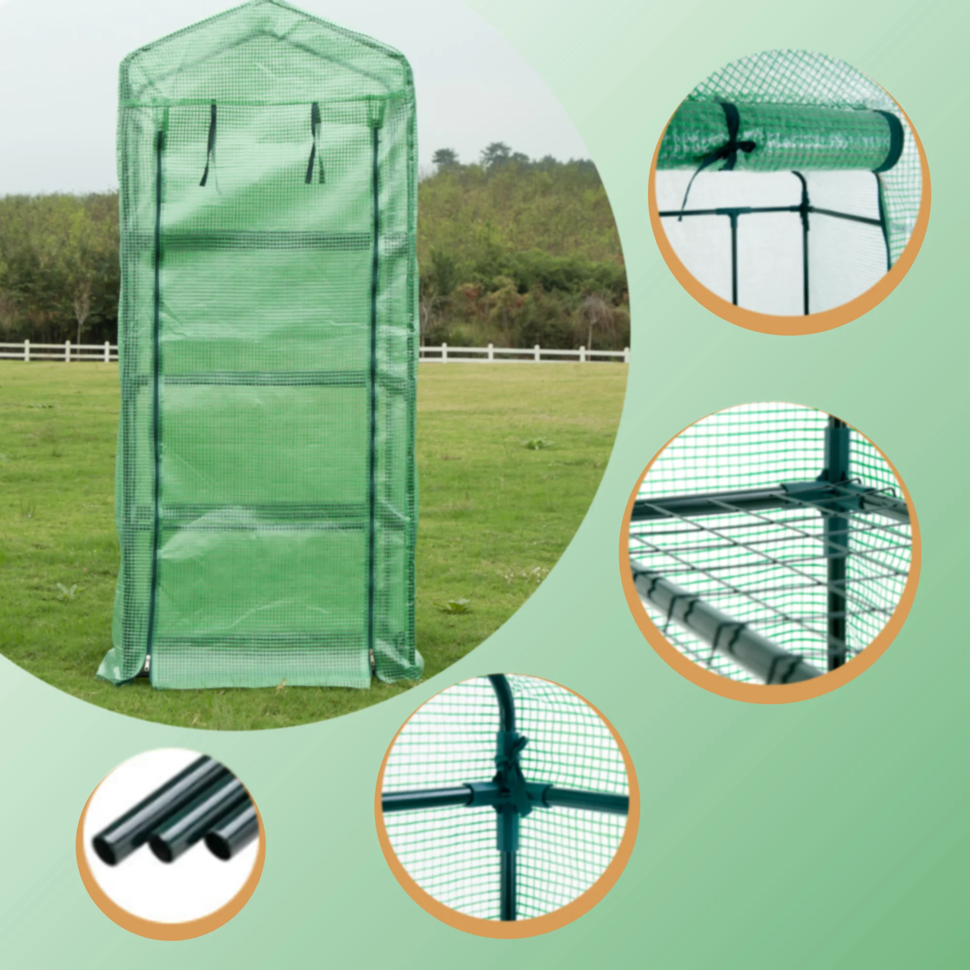 4 Tier Mini Portable Garden Greenhouse Plants Shed Hot House for Indoor and Outdoor