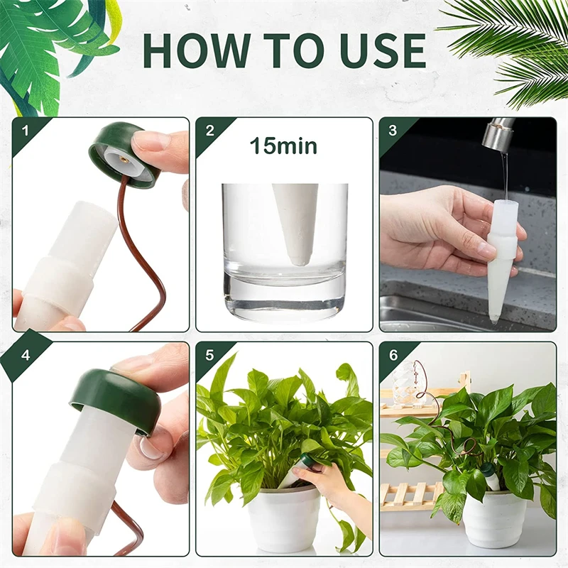 Self Plant Watering Device Automatic Watering Spike Stake Plant Self Drip Irrigation Slow Release Water Dripper  Plant Poured