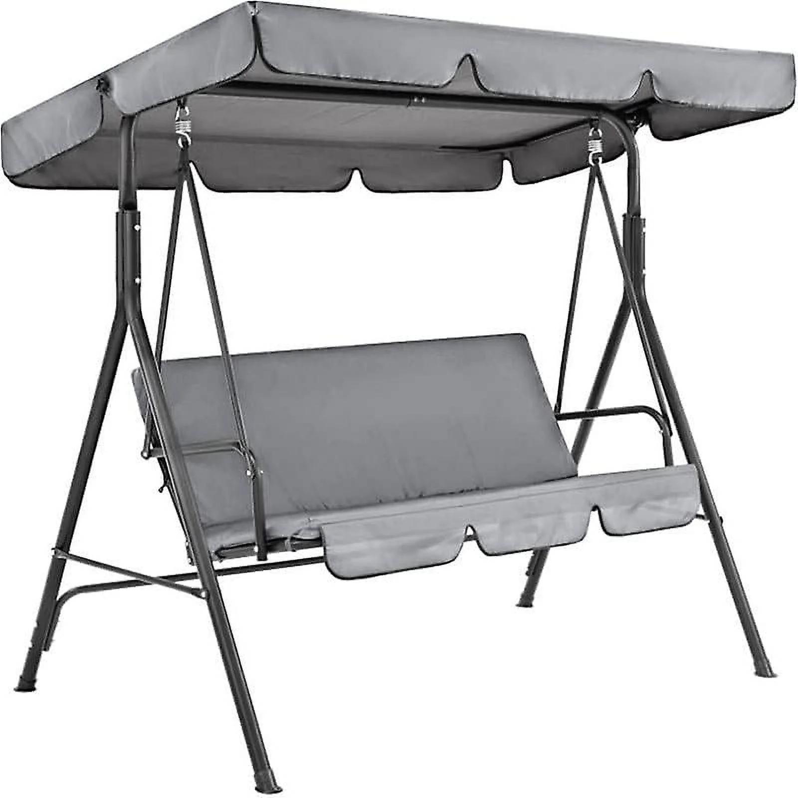 Replacement Roof 195 x 125 x 15 cm Garden Swing, Sun Canopy for Hollywood Swing, Universal 3-Seater Snap Cover Roof Cover