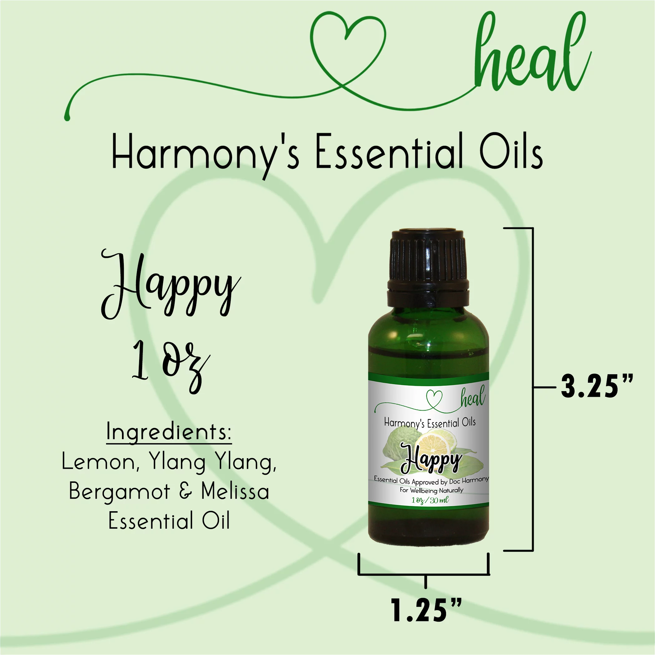 H.E.A.L.'s Essential Oils Lemon, Bergamot, Ylang Ylang, And Melissa - 1oz