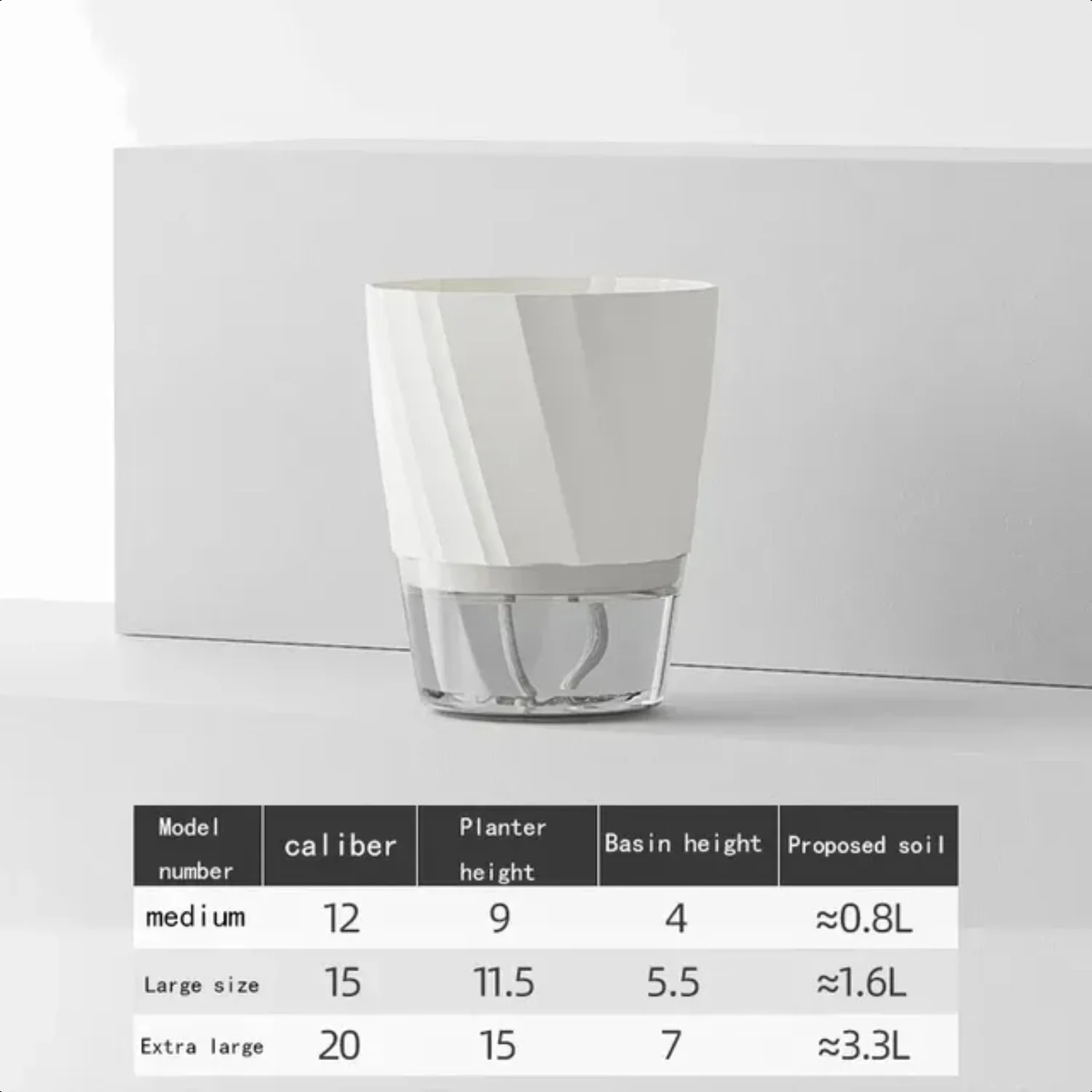 Green Lazy Luo Plant Automatic Water Absorbing Small Transparent Water Culture Plastic Flower Pot Design