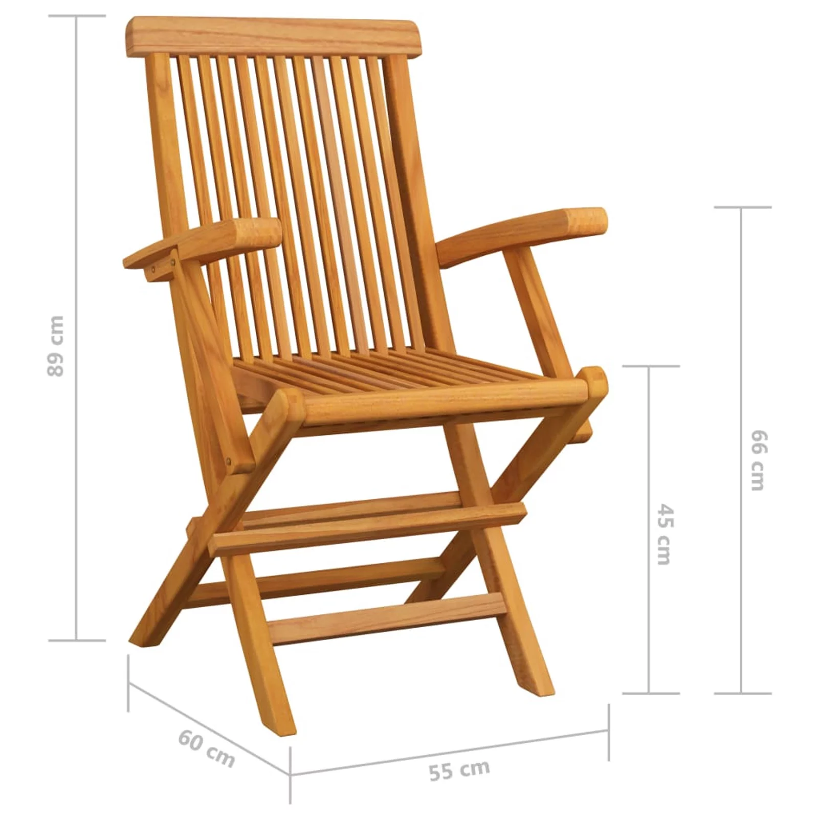 Folding Garden Chairs 4 pcs Solid Teak Wood