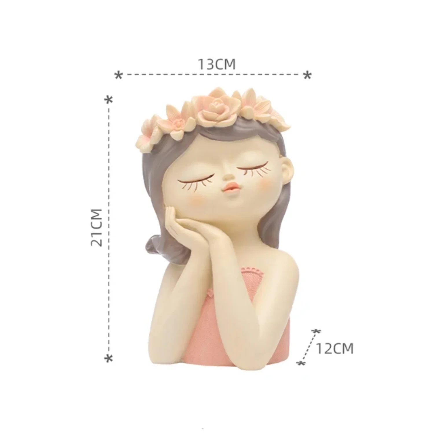 Cute 20cm Fairy Planter for Succulents and Air Plants - Resin Girl Flower Pot Decorative Figurines for Garden and Tabletop Decoration