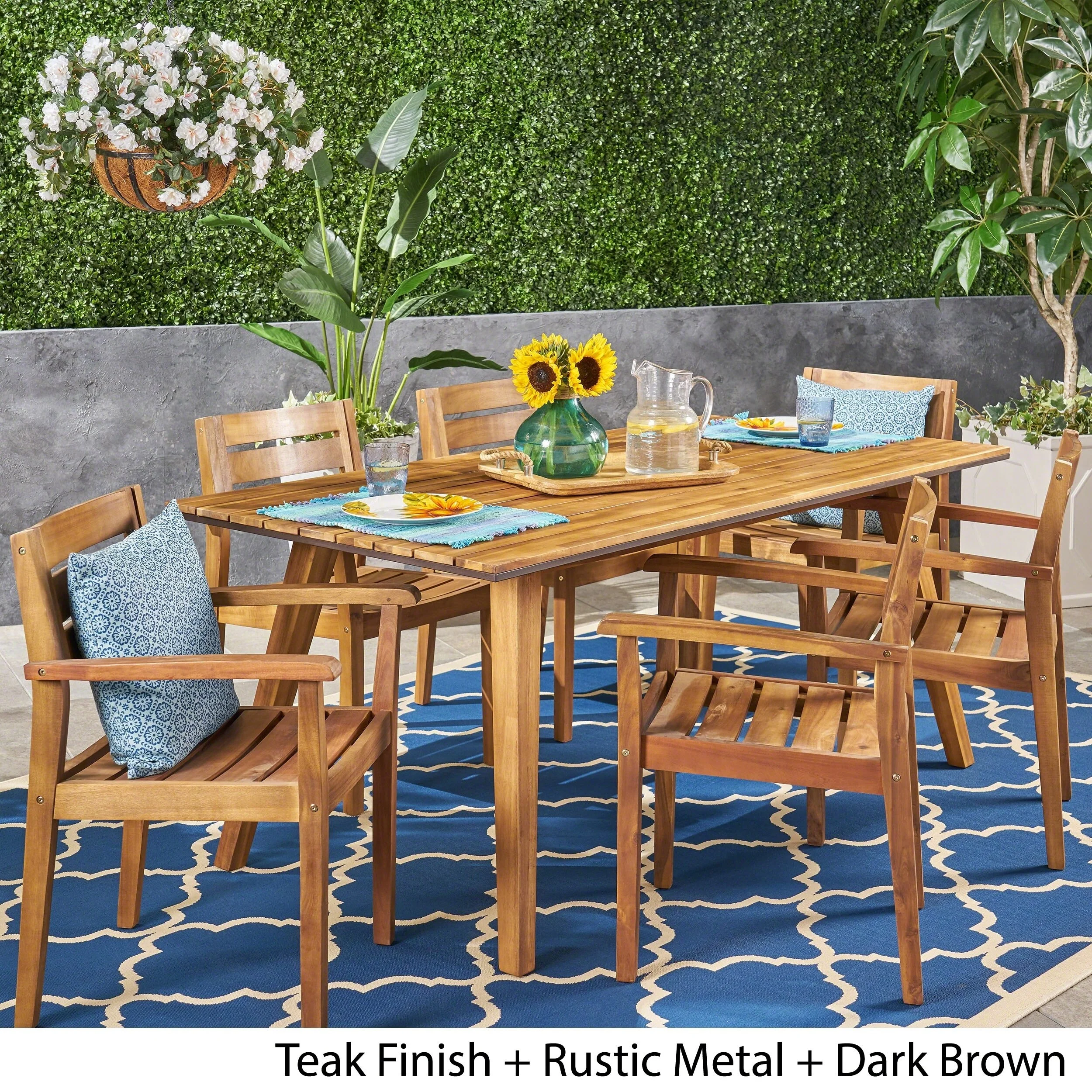 Christopher Knight Home Graham Outdoor 7 Piece Acacia Wood Dining Set by