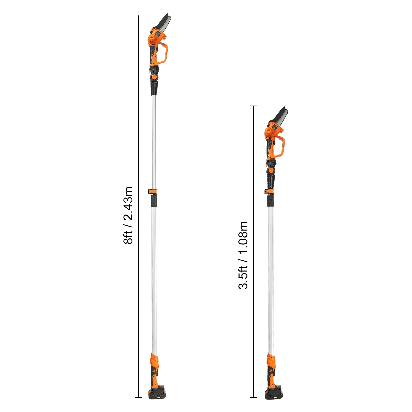 SKYSHALO  2-in-1 Cordless Pole Saw & Mini Chainsaw, 20V 2Ah Battery Pole Chainsaw, 5