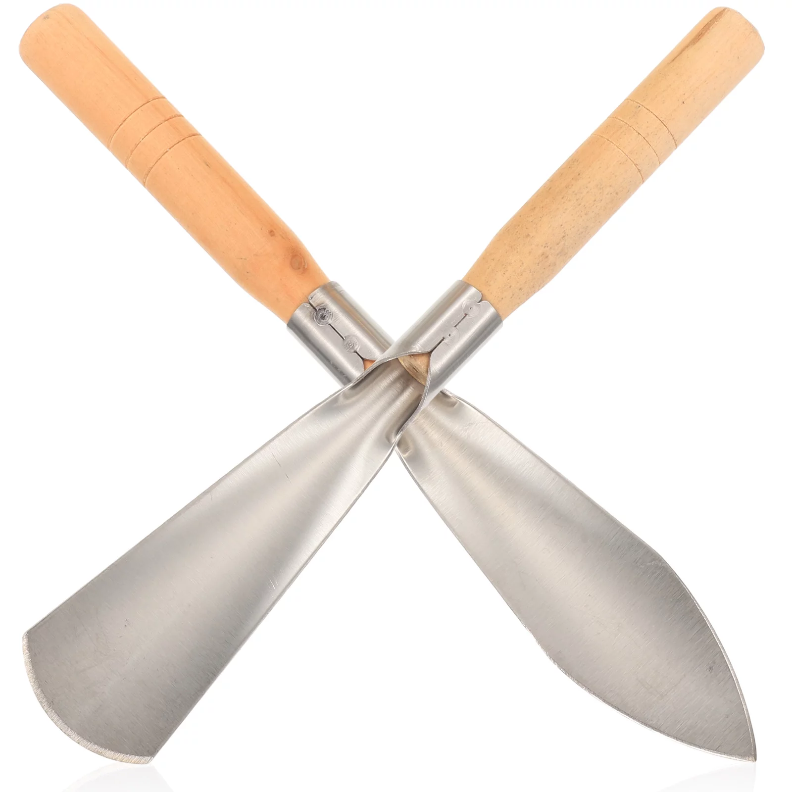 Zonh 2pcs Wood Handle Stainless Steel Garden Trowels Heavy Duty Transplanter Trowel Garden Tools
