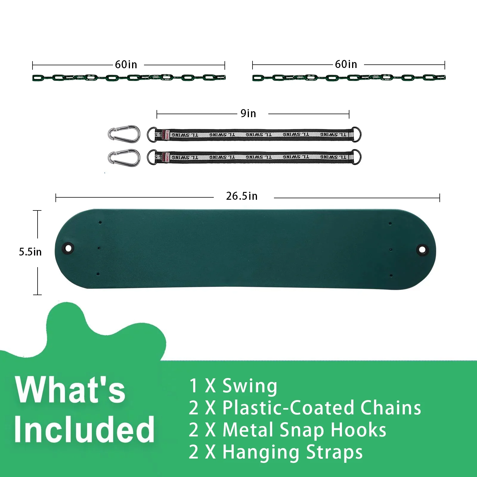 JUGAAD LIFE Toddler Swing Seat Kids Swing Set for Outside with 60