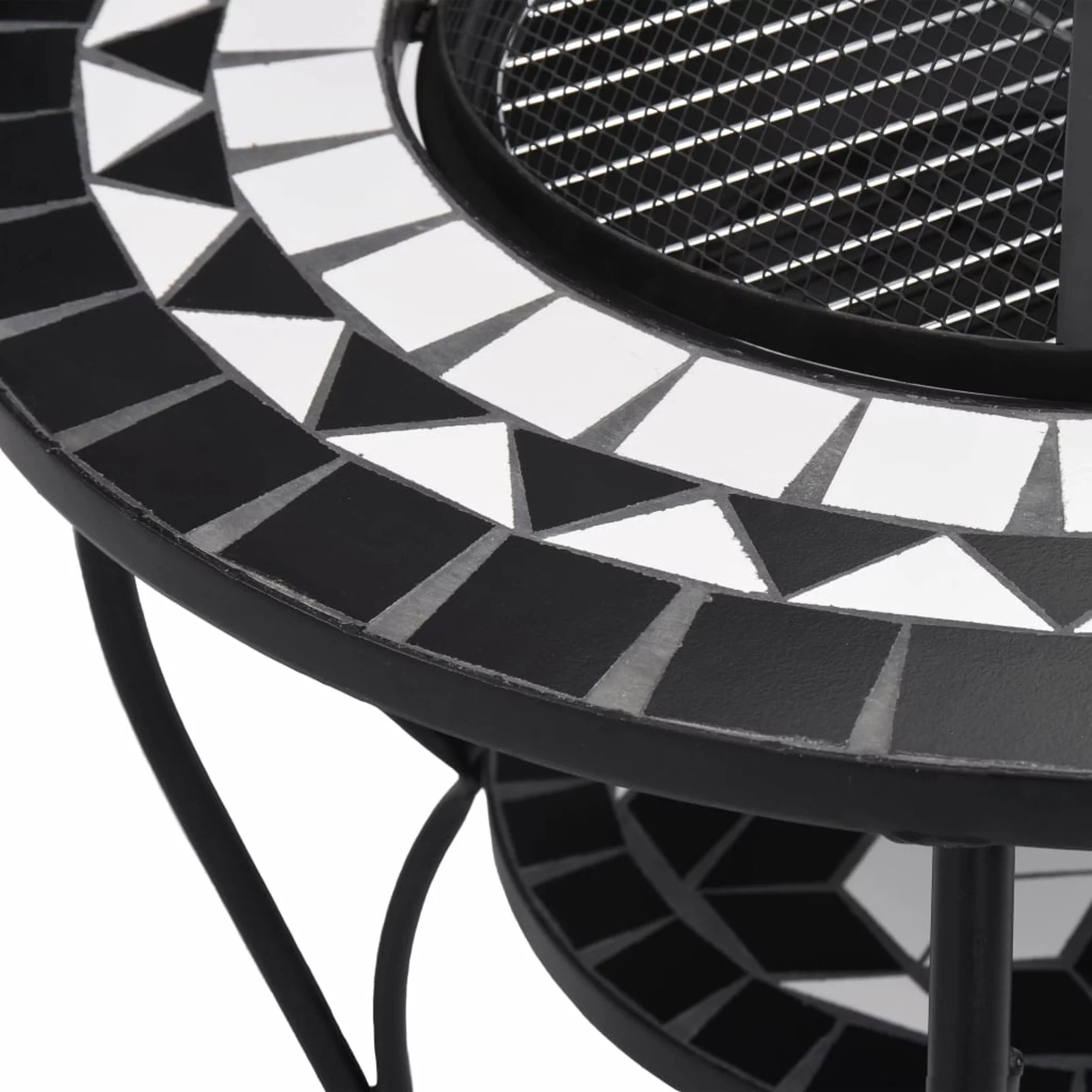 Suzicca Fire Pit Table Black and White 26.8