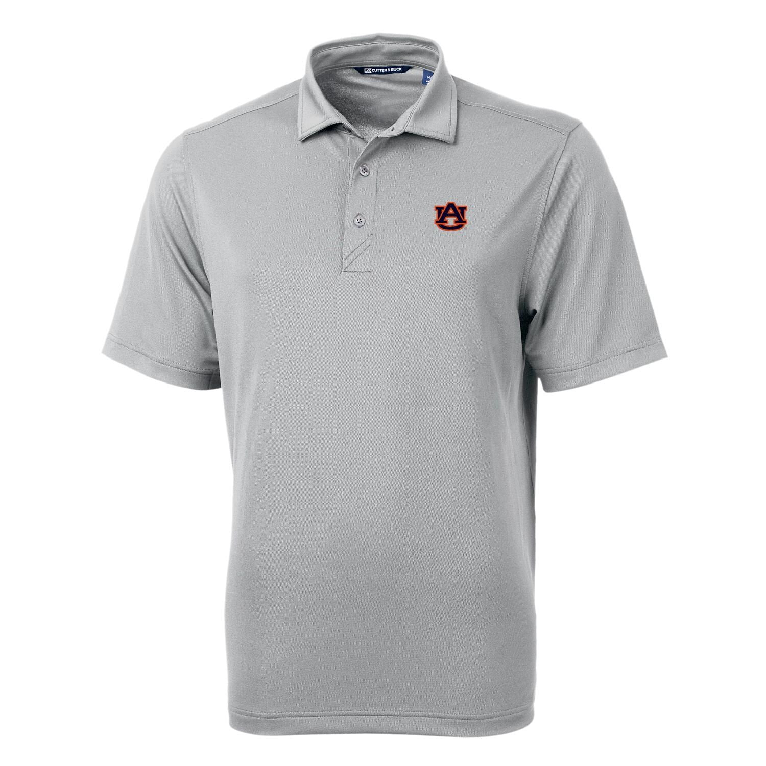Men's Cutter & Buck Gray Auburn Tigers Big & Tall Virtue Eco Pique Recycled Polo