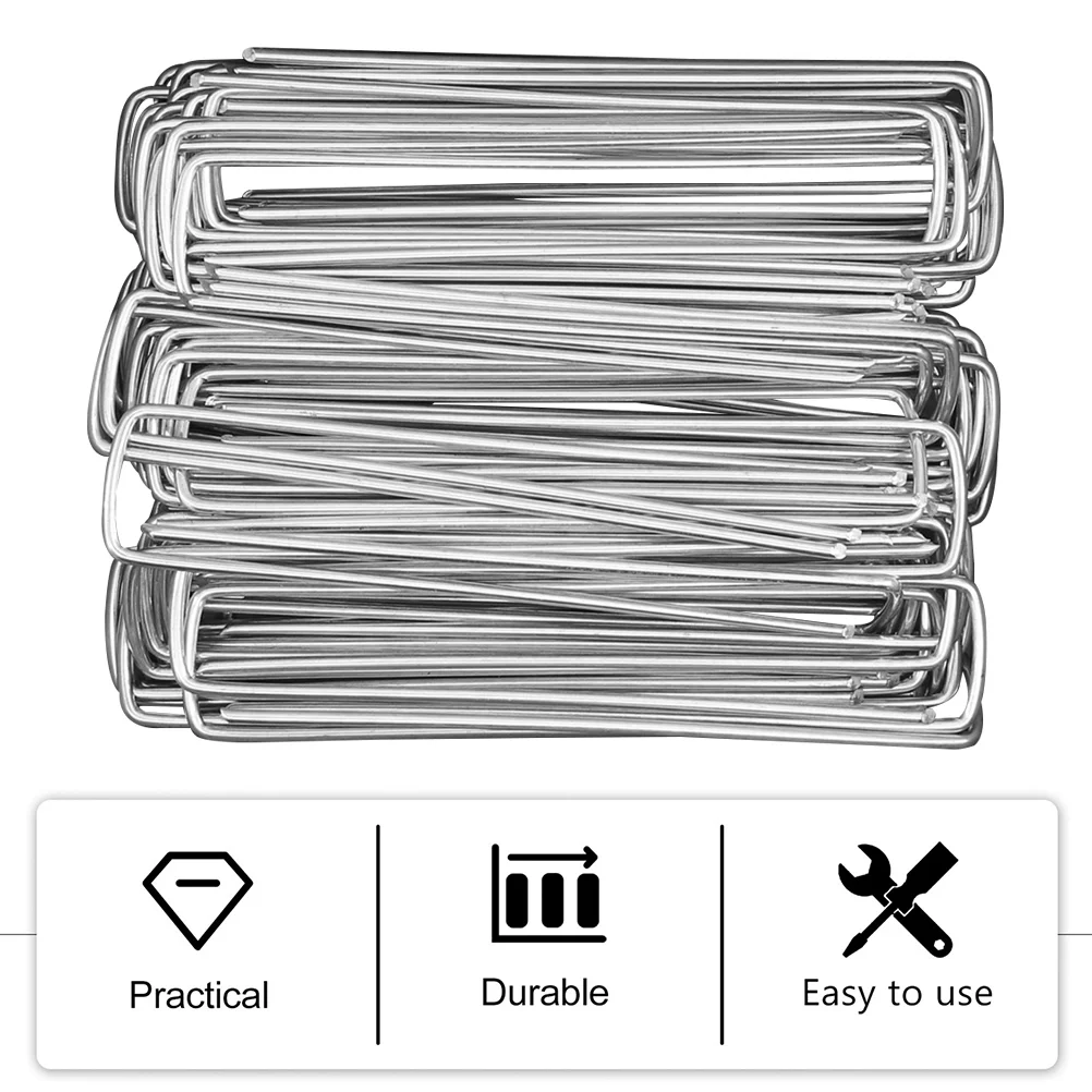 Nail Ground Stakes Irrigation Hose Camping Tent Fasten White 45 Steel Q195 30 Pcs