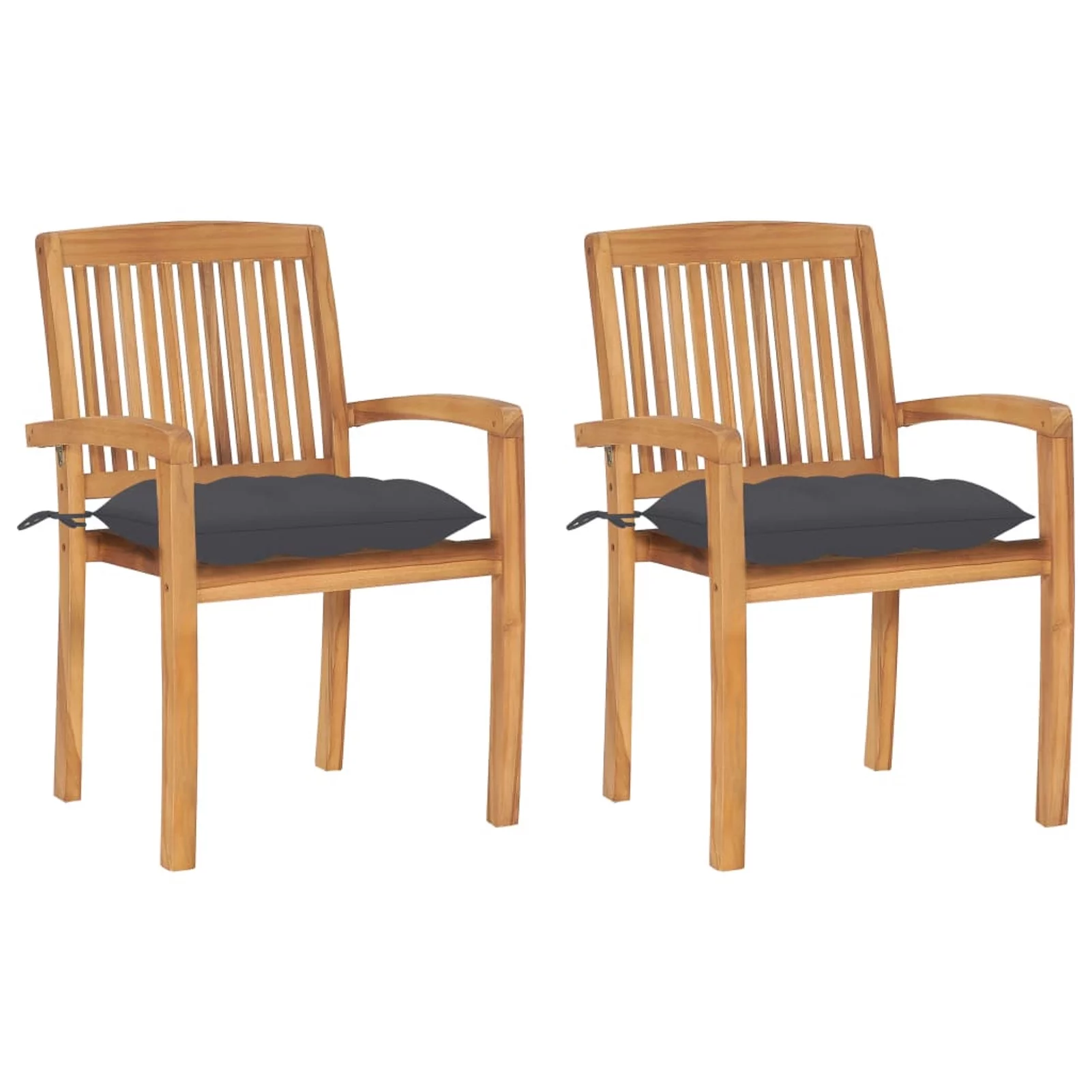 ametoys Patio Chairs 2 pcs with Anthracite Cushions Solid Teak Wood
