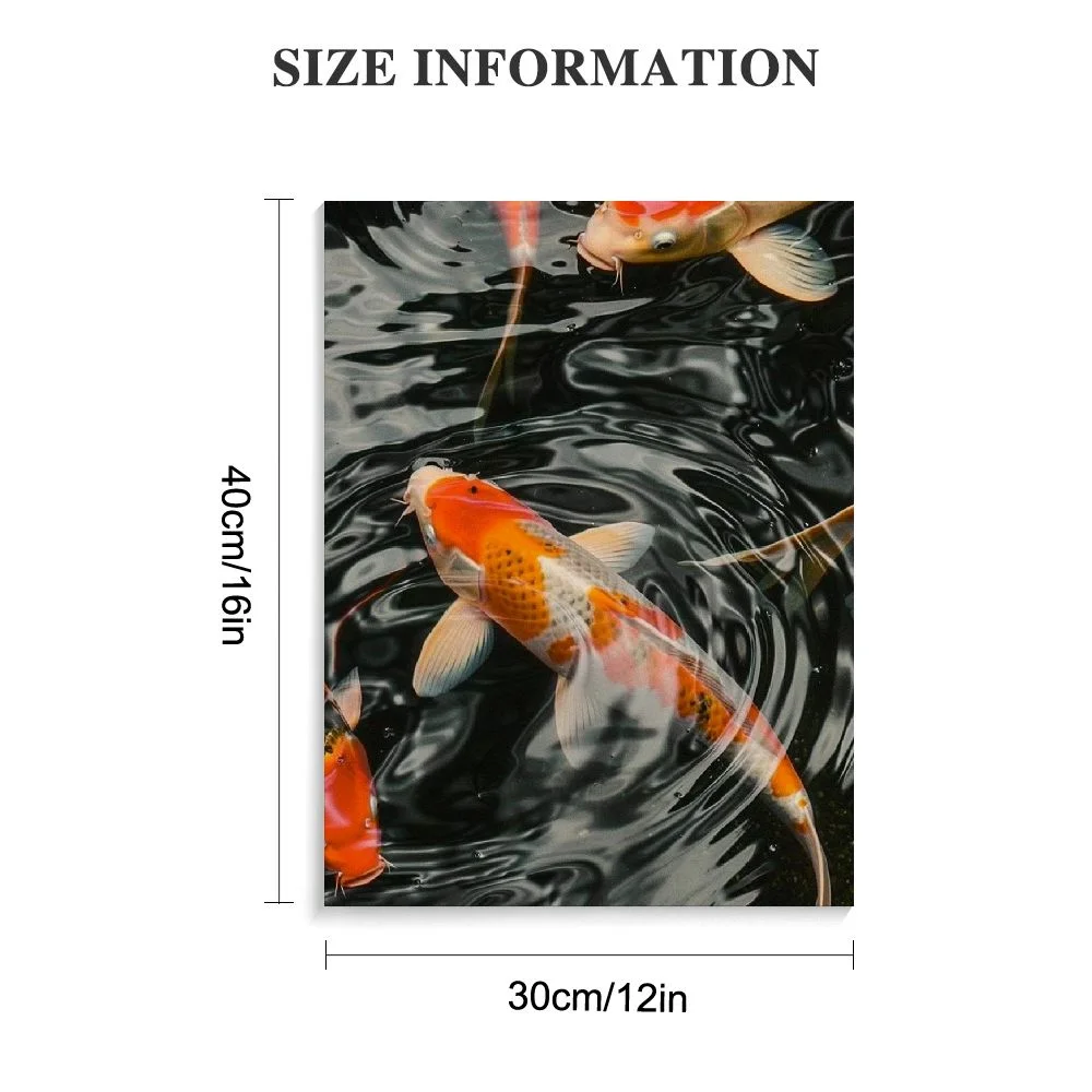 EastSmooth  Canvas Print Wall Art Japanese Tranquil Orange White Koi Fish Pond Nature Wilderness Photography Realism Decorative Yoga Multicolor Relax/Calm Zen for Living Room, Bedroom, Office