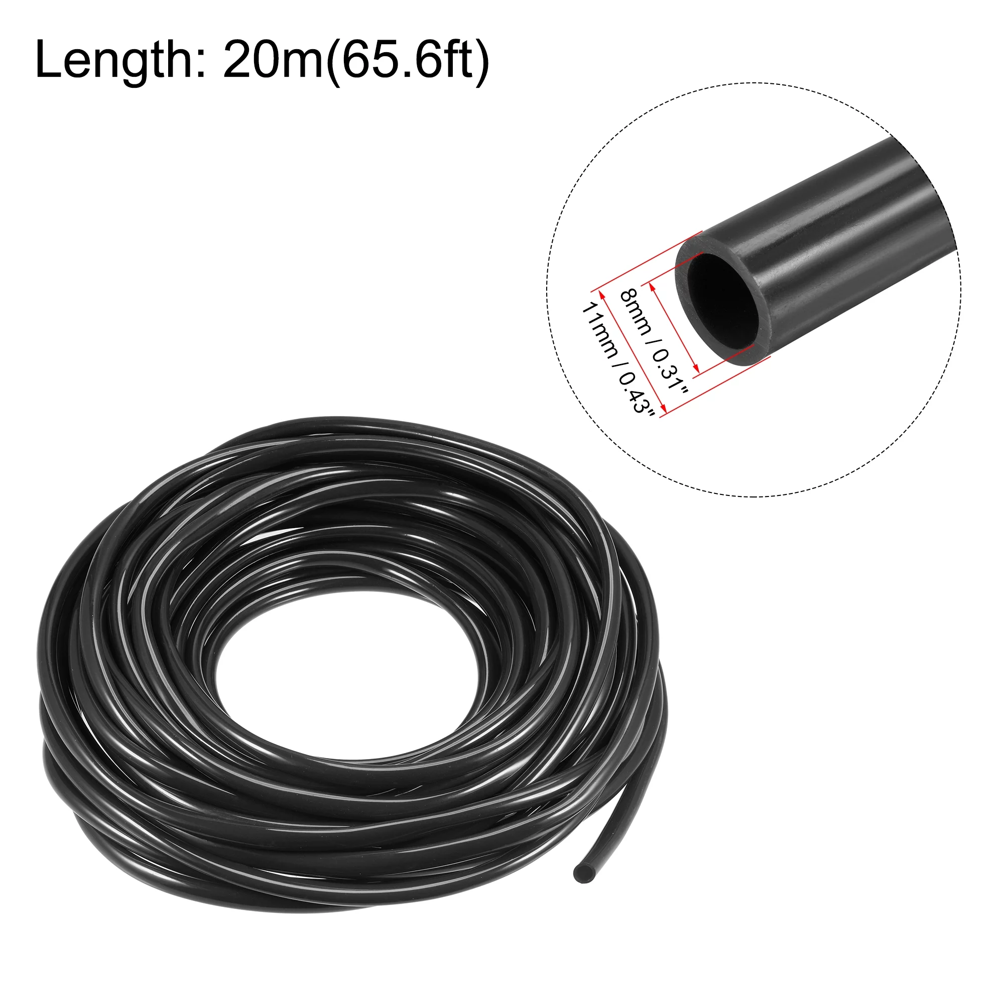 Uxcell 65.6ft Drip Irrigation Hose PVC Vinyl Tubing, 5/16
