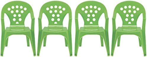 Grand Soleil Children's Outdoor And Indoor Table And Chair Set - 4 Chairs - Made In Italy To European Standards With Polypure - (Green)