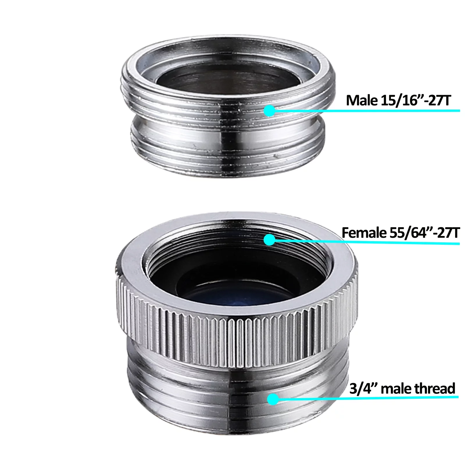 Brass Garden Hose Adapter, Kitchen Sink Faucet Adapter with Aerator to Garden Hose for Female 55/64-Inch to Male 3/4-Inch