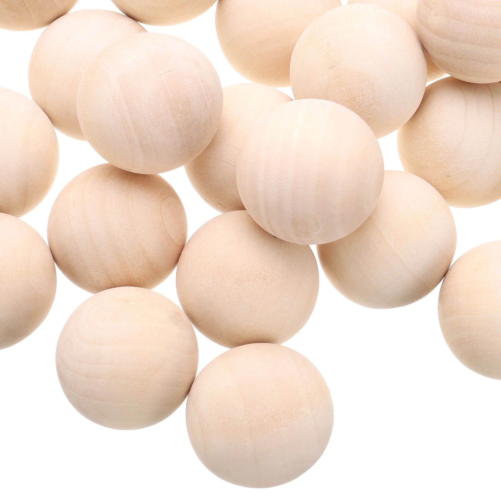 Uxcell 25 Pcs Wooden Round Balls 1-1/4