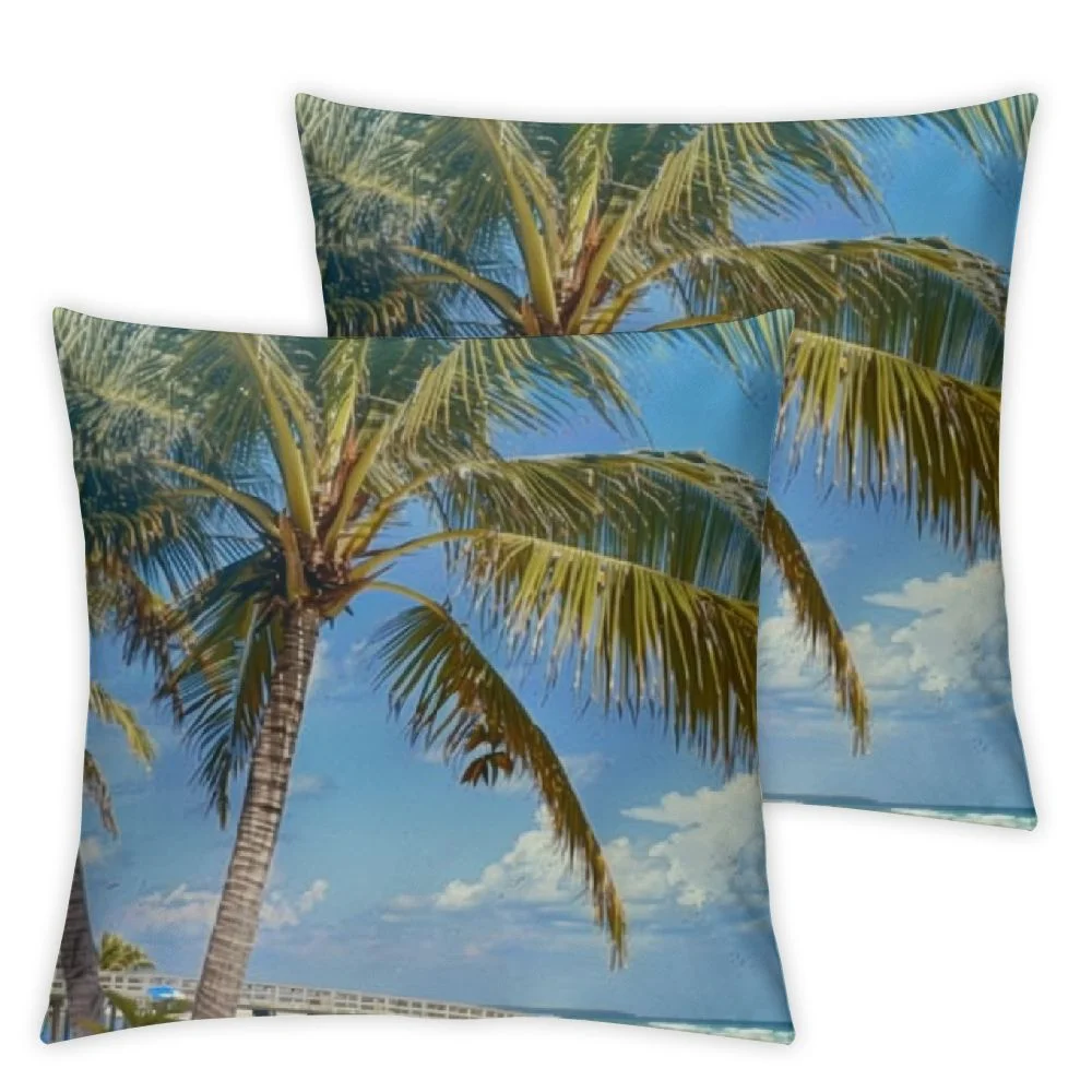nygtbtfer Throw Pillow Covers Key Bay Coast West Florida Landscape Beach Sky Scenic Clearence Landmarks Parks Ocean Outdoor Cozy Polyester Cushion Case Decorative Couch Bed Home Decor White
