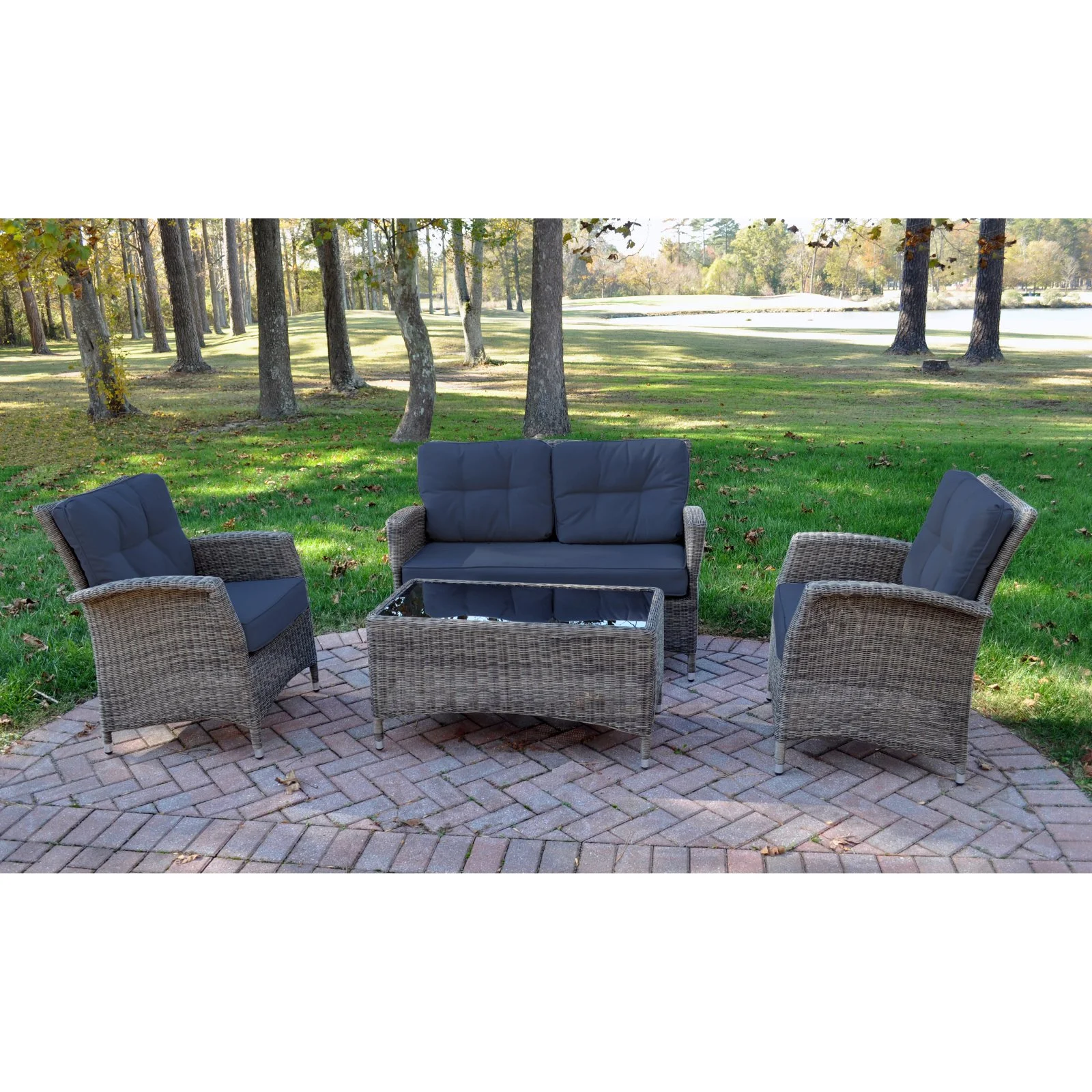 KETTLER Lakena Wicker 4 Piece Patio Conversation Set