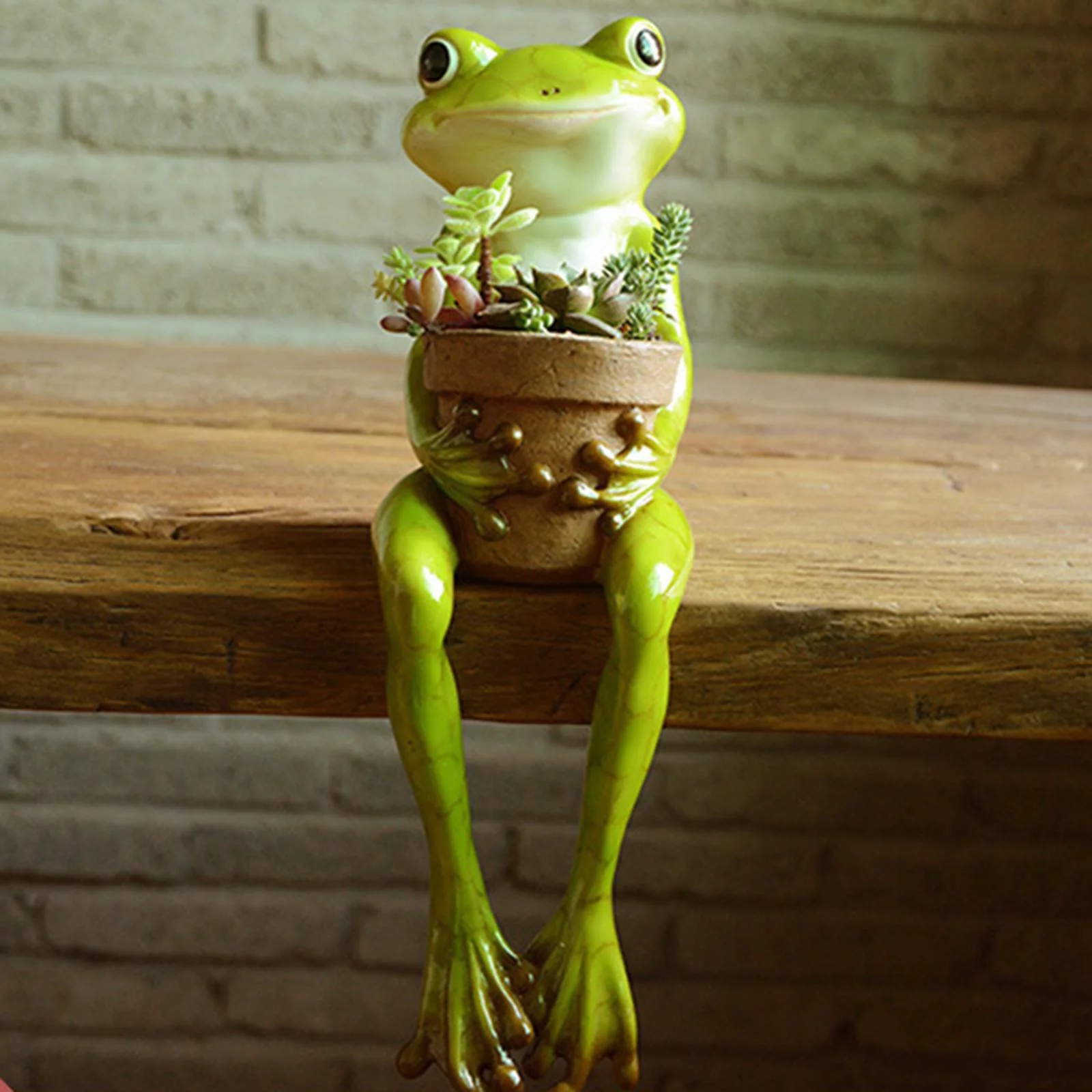 Resin Frog Pot / Bonsai Planter / Flower Pot / Multipurpose Succulent Planter - Sitting Frog